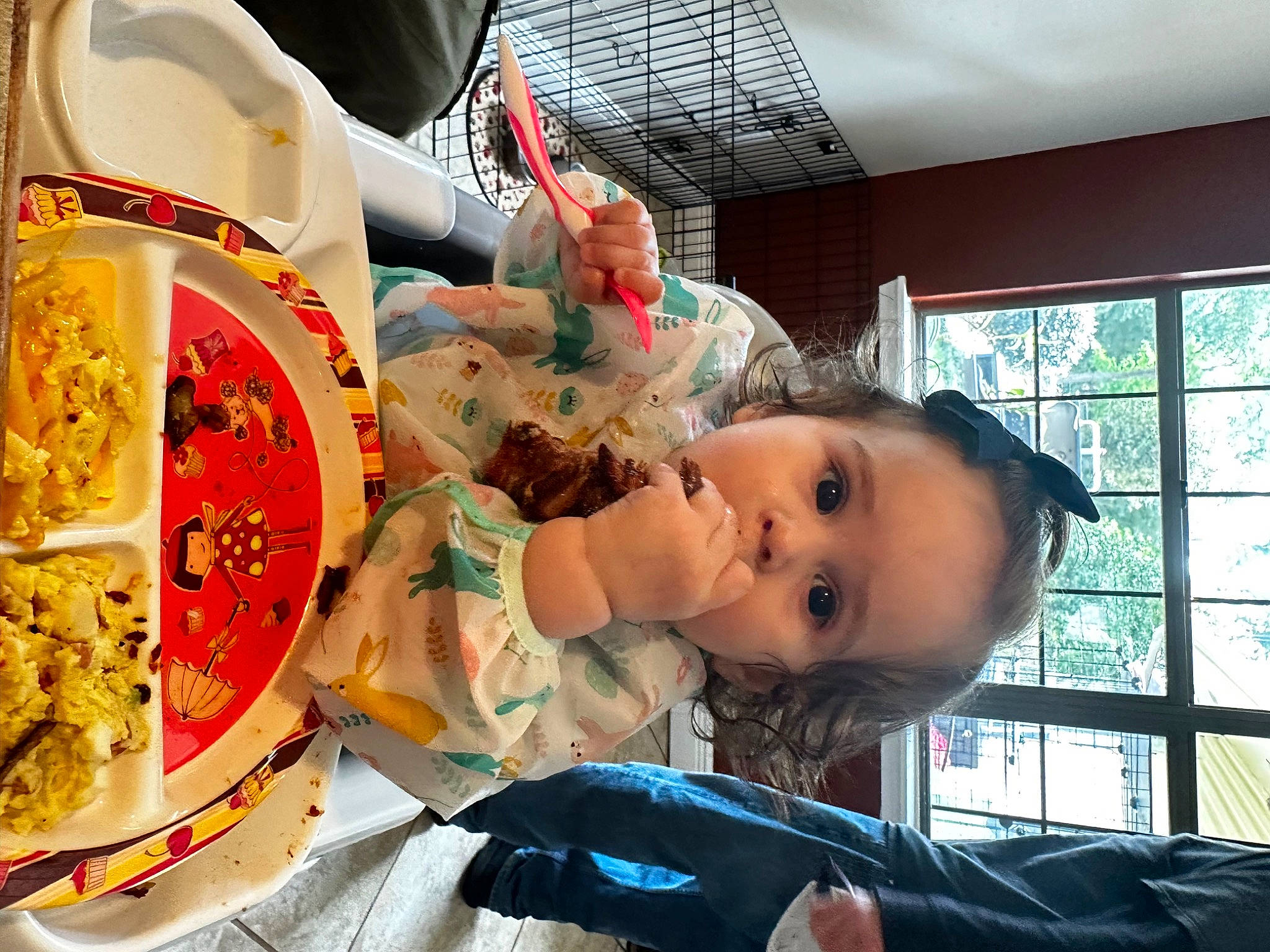 Elsie is registered to the contest to win money with this photo: baby, baby_products, child, comfort_food, delicacy, fast_food, food, fun, happy, ingredient, junk_food, leisure, person, plate, recipe, room, tableware, toddler, vacation, window