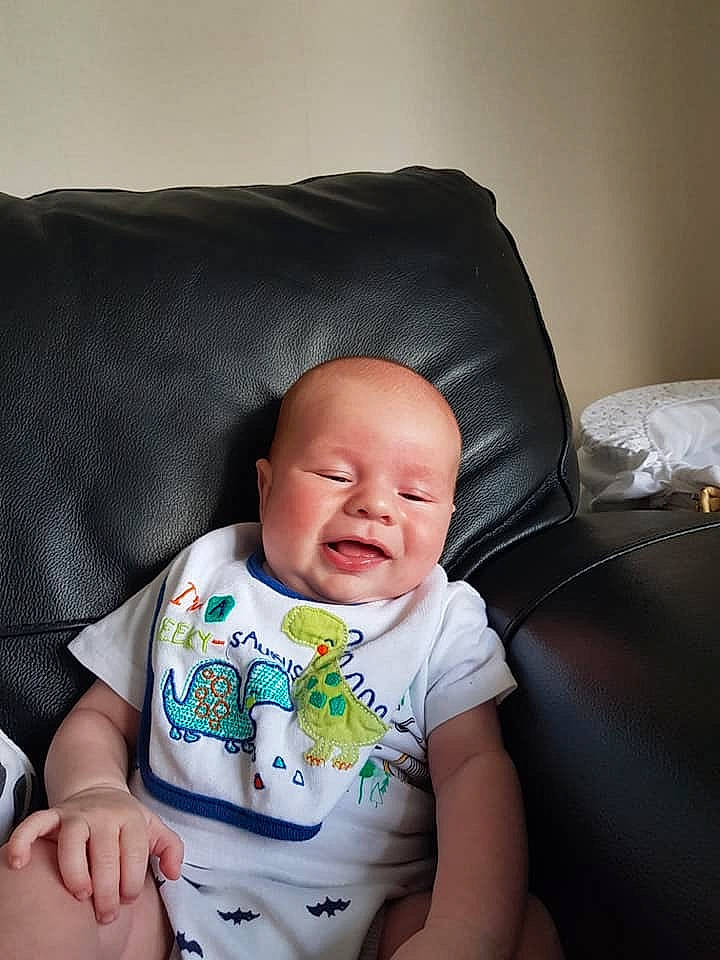 Theo joined the competition — help win amazing prizes! baby, cheek, child, comfort, furniture, person, toddler