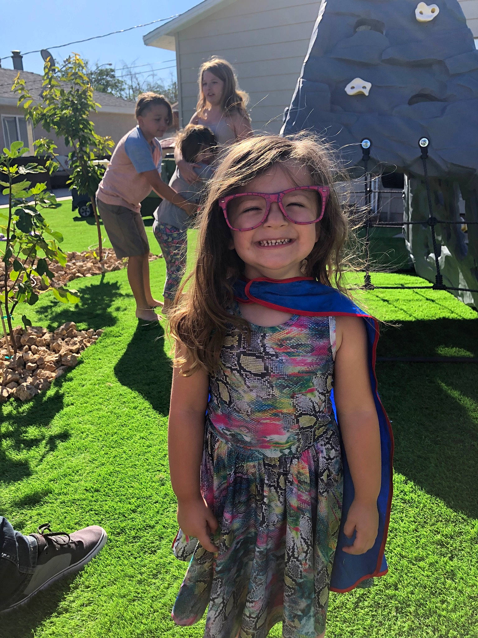 Scout joined the competition — help win amazing prizes! adaptation, child, fawn, fun, grass, joy, lawn, leisure, person, plant, rock, smile, summer, tree, vacation