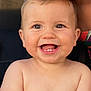 baby, child, smile, teeth, face, happy, cute, infant, skin, eyes, mouth, portrait, closeup, tooth, young, bare_shoulders, expression, joy, person, head