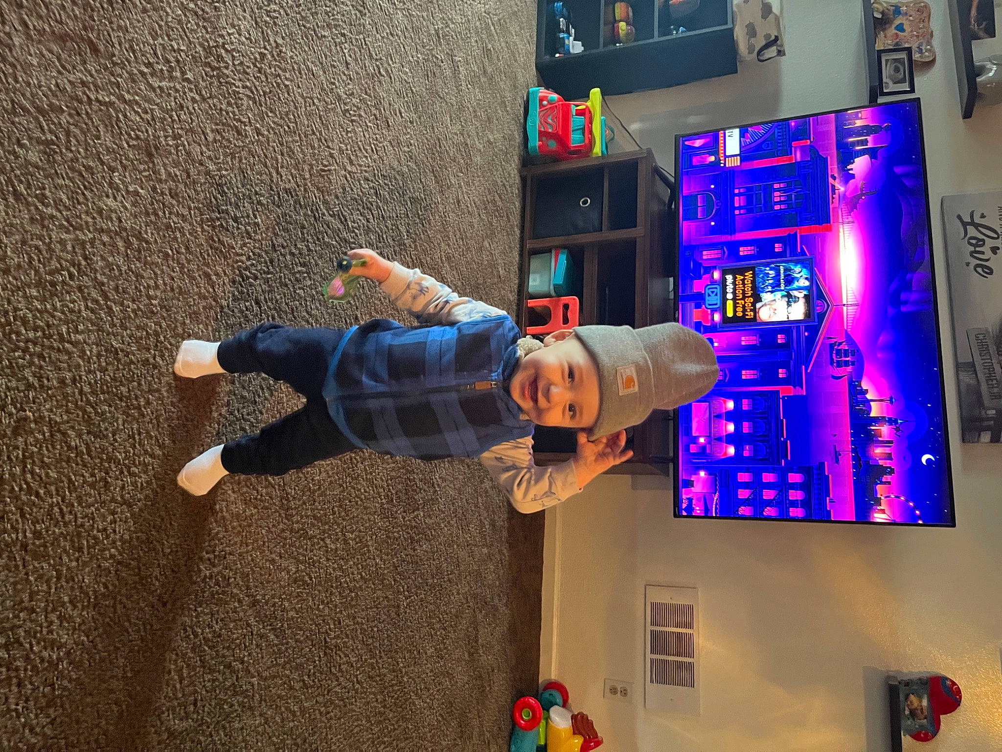 Christopher joined the competition — help win amazing prizes! animation, display_device, electric_blue, flooring, fun, games, headwear, led_backlit_lcd_display, leisure, machine, multimedia, person, play, recreation, room, space, toddler, wood, world