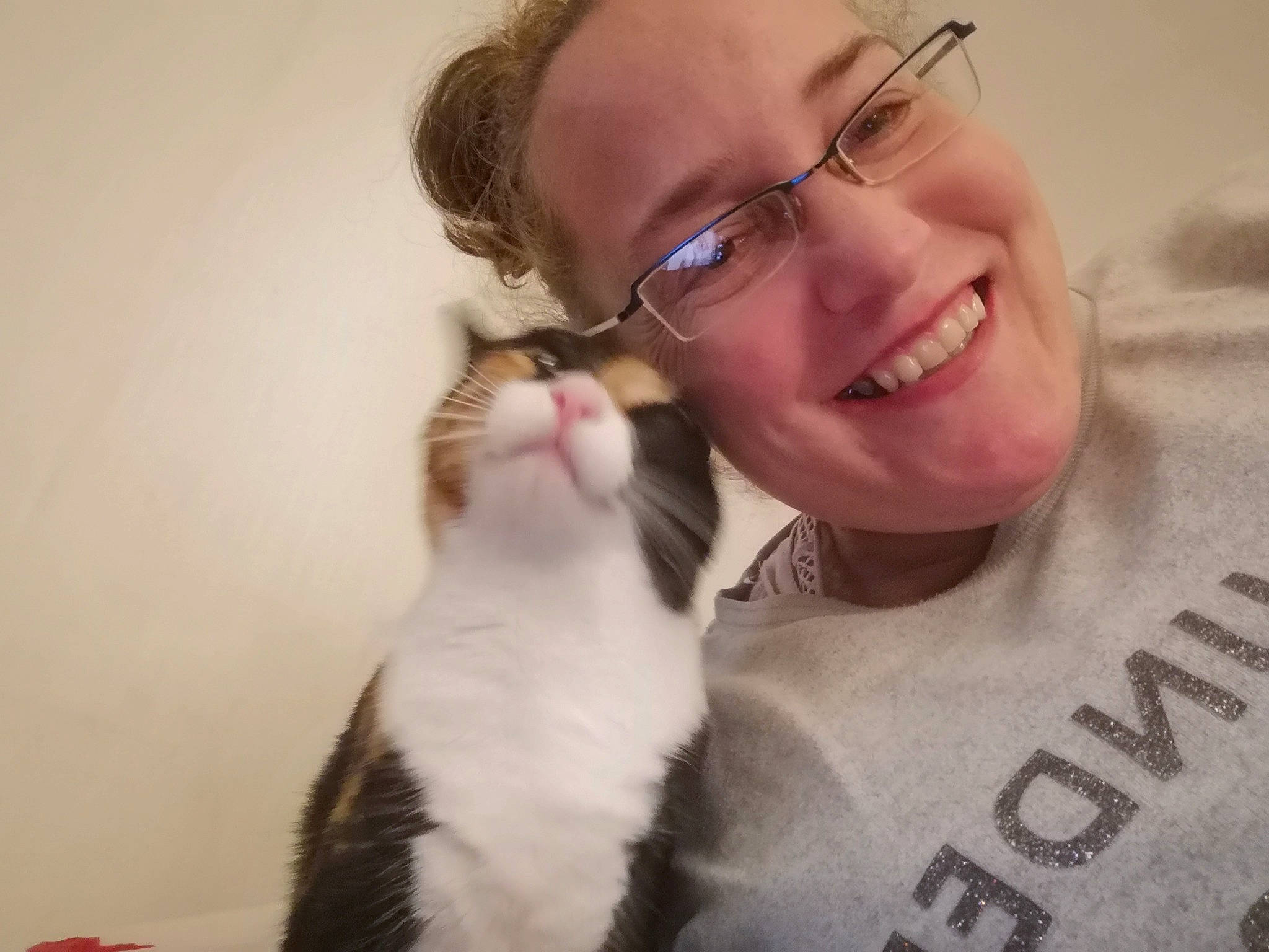 Nala joined the competition — help win amazing prizes! aegean_cat, carnivore, cat, ear, european_shorthair, eyewear, face, felidae, fur, glasses, jaw, joy, kitten, munchkin, nose, person, selfie, small_to_medium_sized_cats, smile, tail