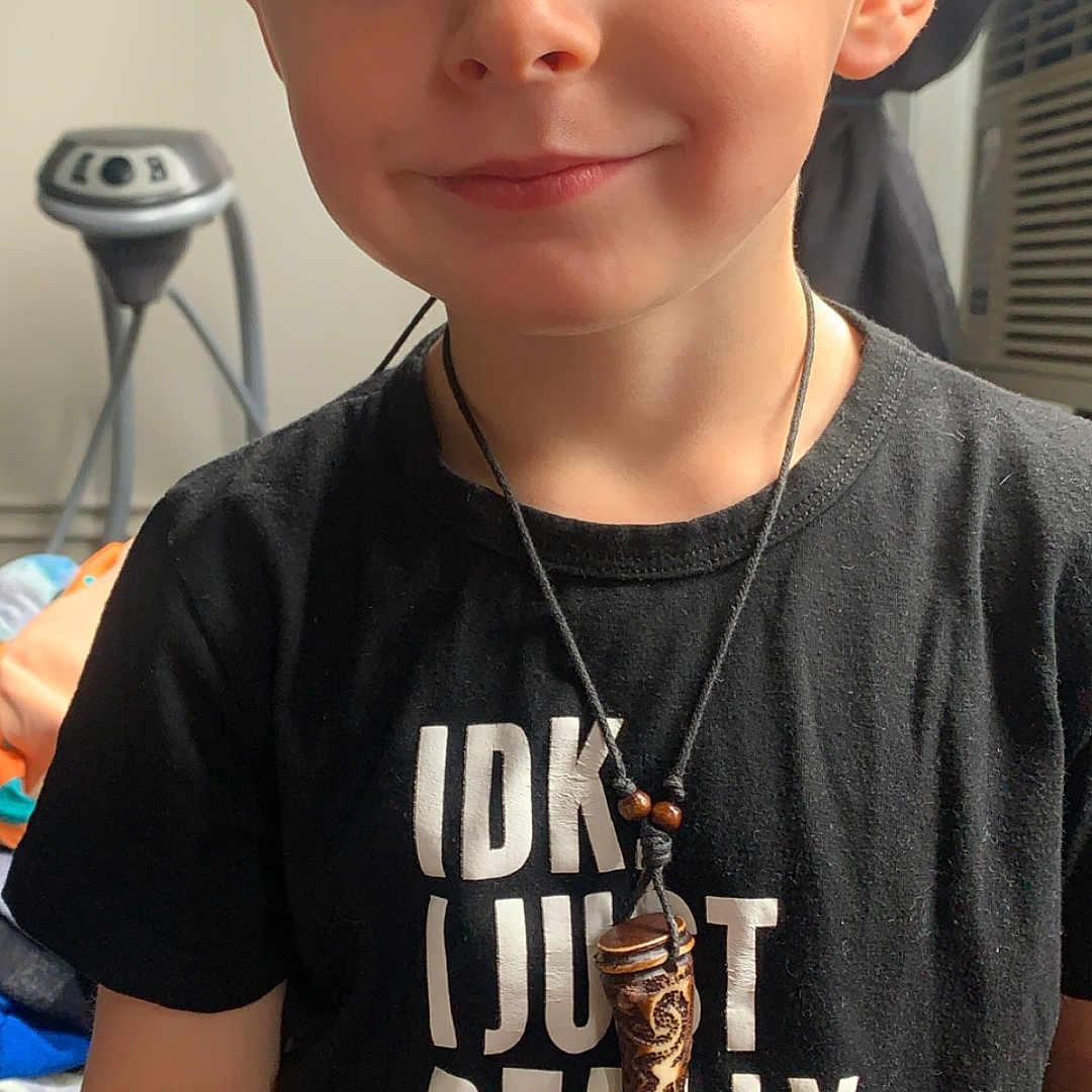 Avery is registered to the contest to win money with this photo: accessories, animal, boy, child, clothing, cockroach, cricketinsect, face, head, insect, invertebrate, jewelry, male, necklace, pendant, person, photography, portrait, spider, t_shirt