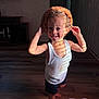 Roman joined the competition — help win amazing prizes! toddler, child, smiling, hat, white_tank_top, shorts, barefoot, wooden_floor, sunlight, shadow, indoor, hairbrush, curly_hair, playful, happy, person, young_child, home, light_and_shadow, casual_clothing