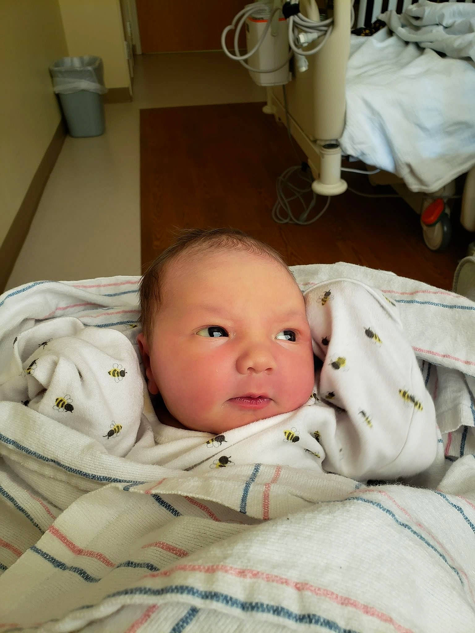 Adley joined the competition — help win amazing prizes! baby, baby_products, baby_safety, baby_toddler_clothing, bedding, cheek, child, comfort, fur, linens, person, room, sitting, skin, toddler, white