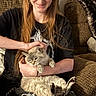 Beanie joined the competition — help win amazing prizes! black_hat, black_tshirt, blanket, casual, cat, comfort, couch, feline, fur, hand, home, indoor, lap, long_hair, person, pet, piercing, relaxed, sitting, smiling