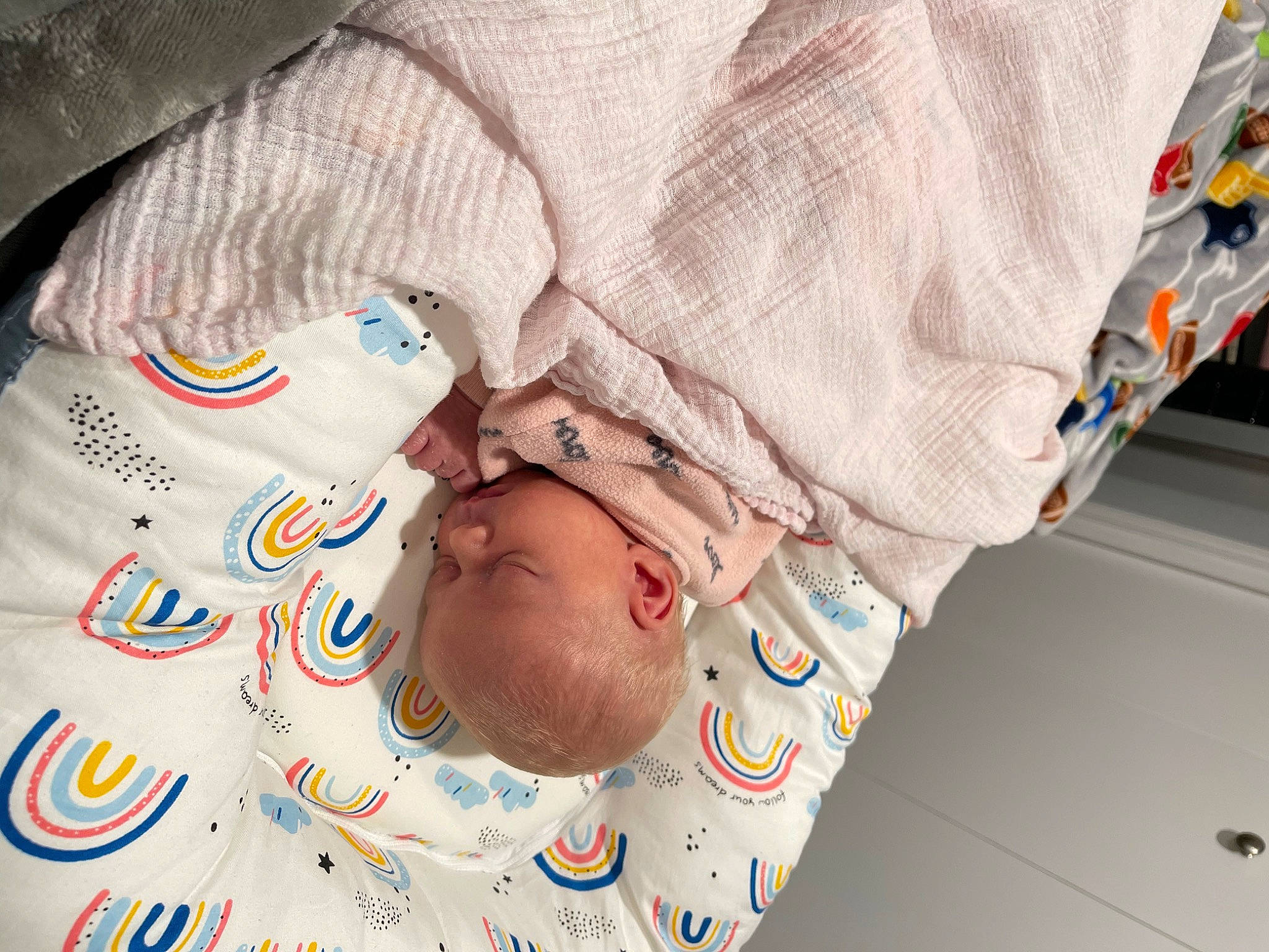 Celeste is registered to the contest to win money with this photo: baby, baby_products, baby_safety, baby_sleeping, baby_toddler_clothing, bedtime, child, comfort, linens, nap, pattern, person, room, sleep, sleeve, toddler