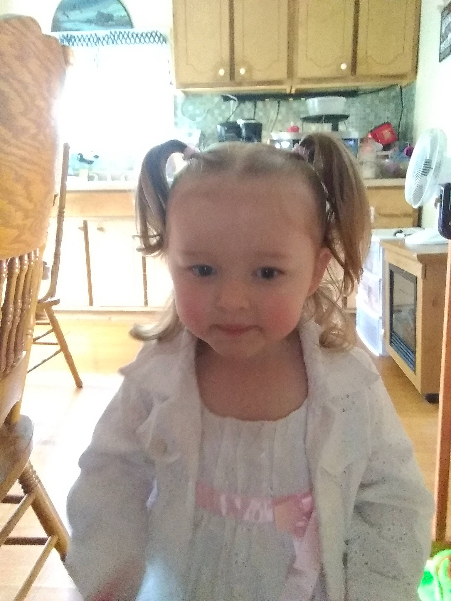 Mckinley joined the competition — help win amazing prizes! baby_toddler_clothing, cabinetry, chair, child, clothing, cupboard, drawer, ear, fun, happy, home_appliance, kitchen, kitchen_appliance, long_hair, major_appliance, person, refrigerator, room, sleeve, toddler