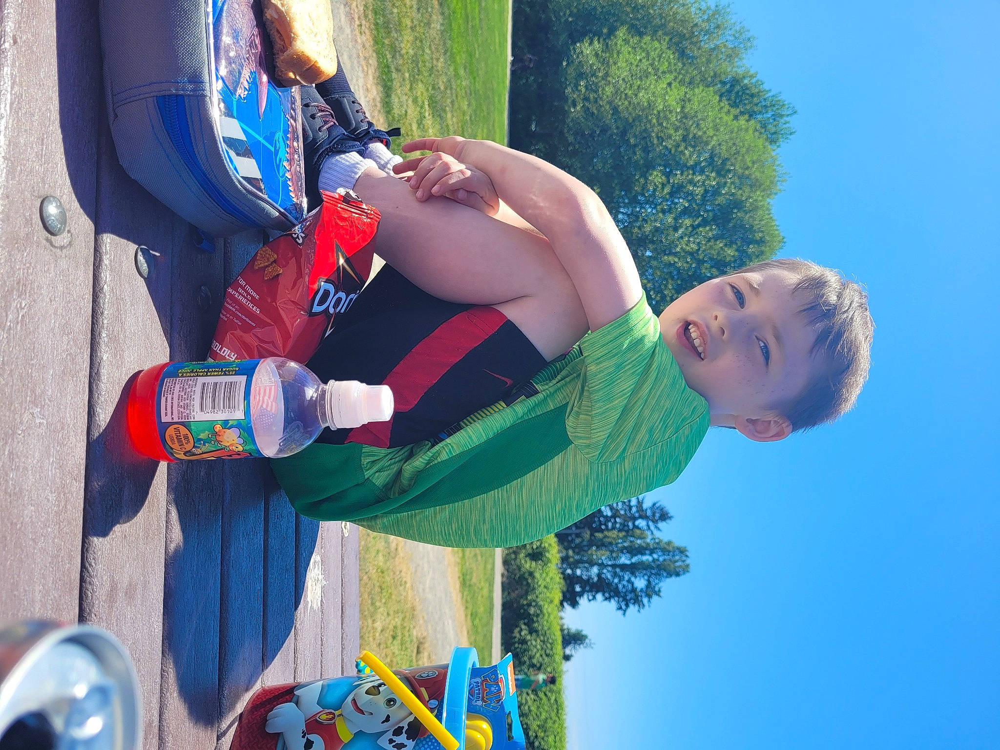 Mayson is registered to the contest to win money with this photo: blue, child, elbow, electric_blue, event, fictional_character, fun, grass, happy, leisure, people_in_nature, person, plant, play, pole, recreation, sky, toddler, tree, vacation