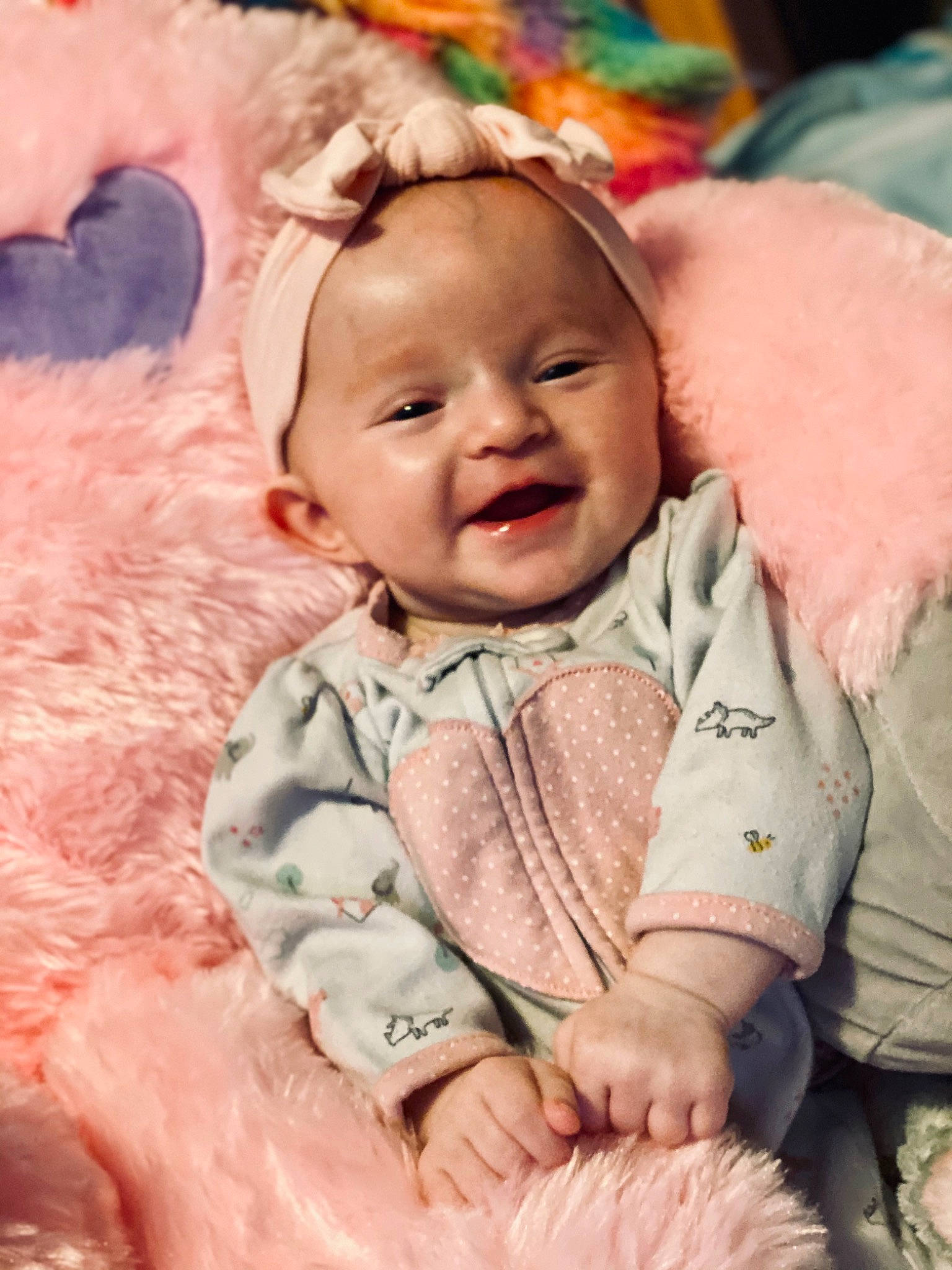 Gabriella joined the competition — help win amazing prizes! baby, baby_toddler_clothing, cheek, chin, comfort, eye, face, happy, head, headgear, headwear, iris, lip, mouth, person, pink, product, skin, sleeve, smile