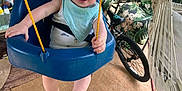 River joined the competition — help win amazing prizes! baby, bib, bicycle, chair, child, face, feet, footwear, furniture, happy, home, outdoor, person, plastic, play, porch, ropes, seat, smiling, swing