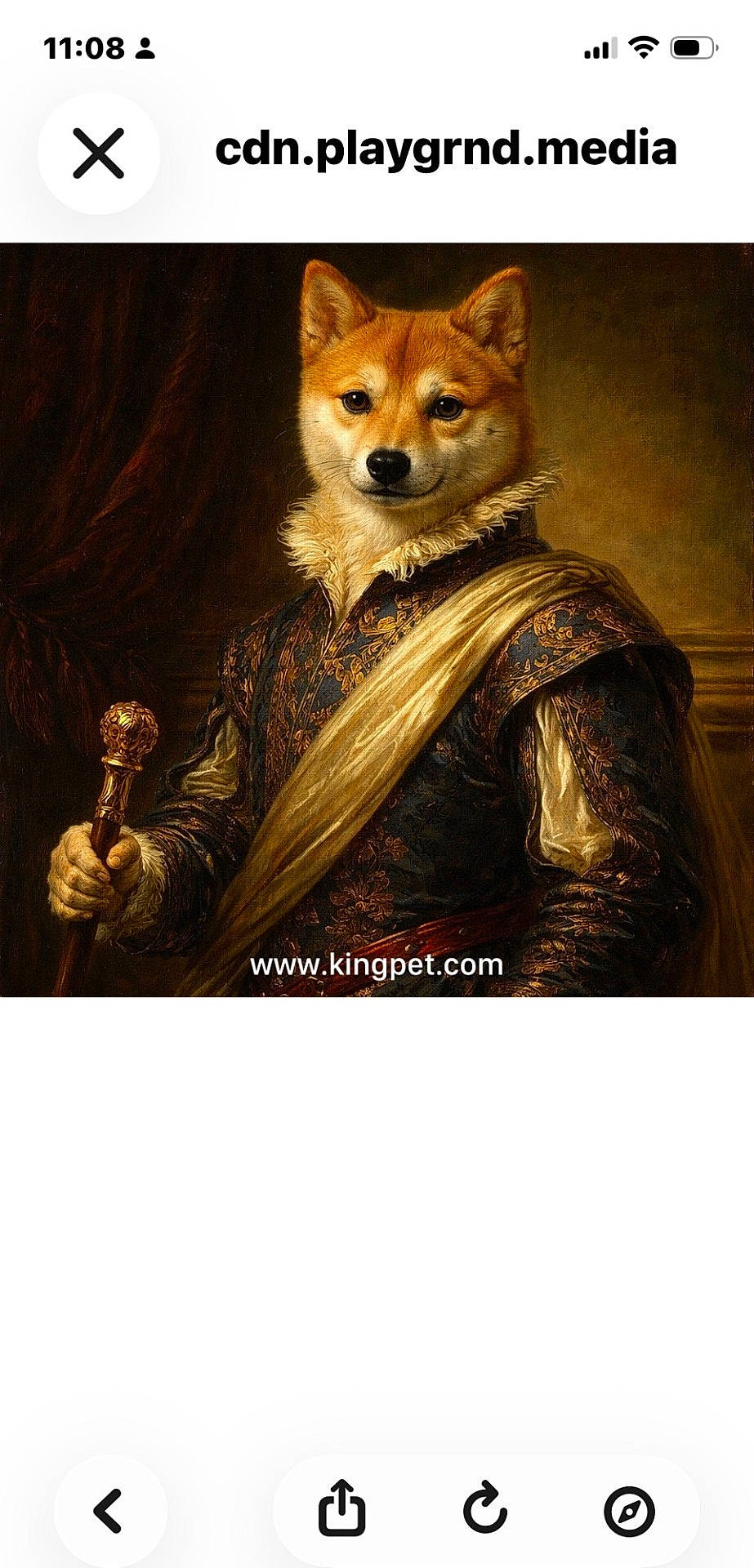 Angel joined the competition — help win amazing prizes! animal_head, animal_portrait, art, brown_background, canine, costume, digital_art, dog, fancy, fur, historical_style, human_body, illustration, noble, painting_style, portrait, regal, royal_clothing, scepter, shiba_inu