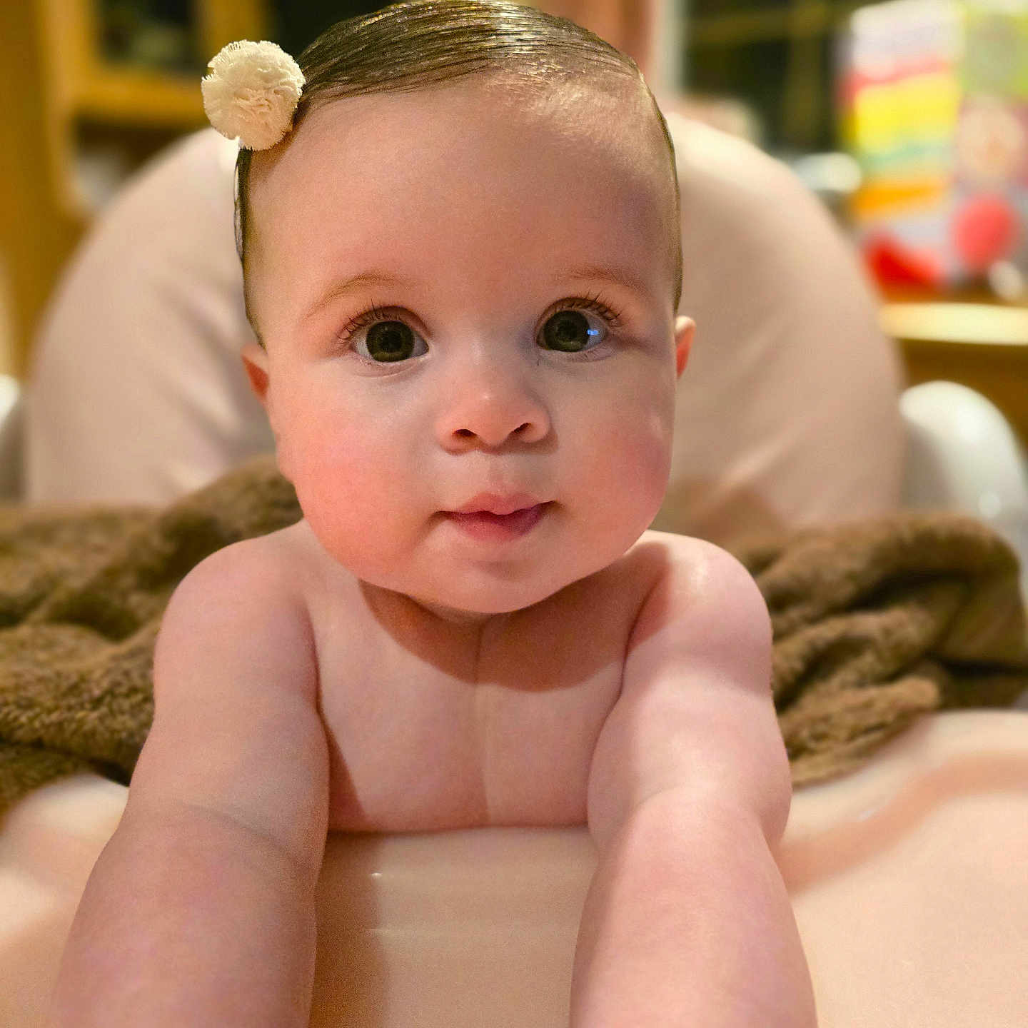 Rhody is registered to the contest to win money with this photo: accessories, baby, bathing, bathtub, bodypart, bracelet, couch, face, finger, furniture, hand, head, jewelry, newborn, person, photography, portrait, ring, sitting, tub