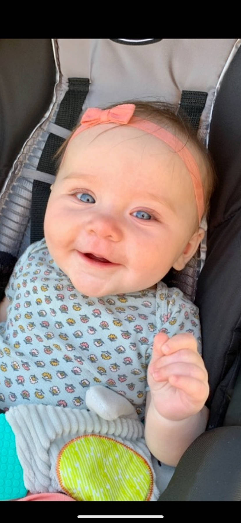 Lainey joined the competition — help win amazing prizes! baby, baby_products, baby_toddler_clothing, car_seat, cheek, child, comfort, eye, finger, happy, iris, joy, lip, nose, person, pink, product, skin, sleeve, smile