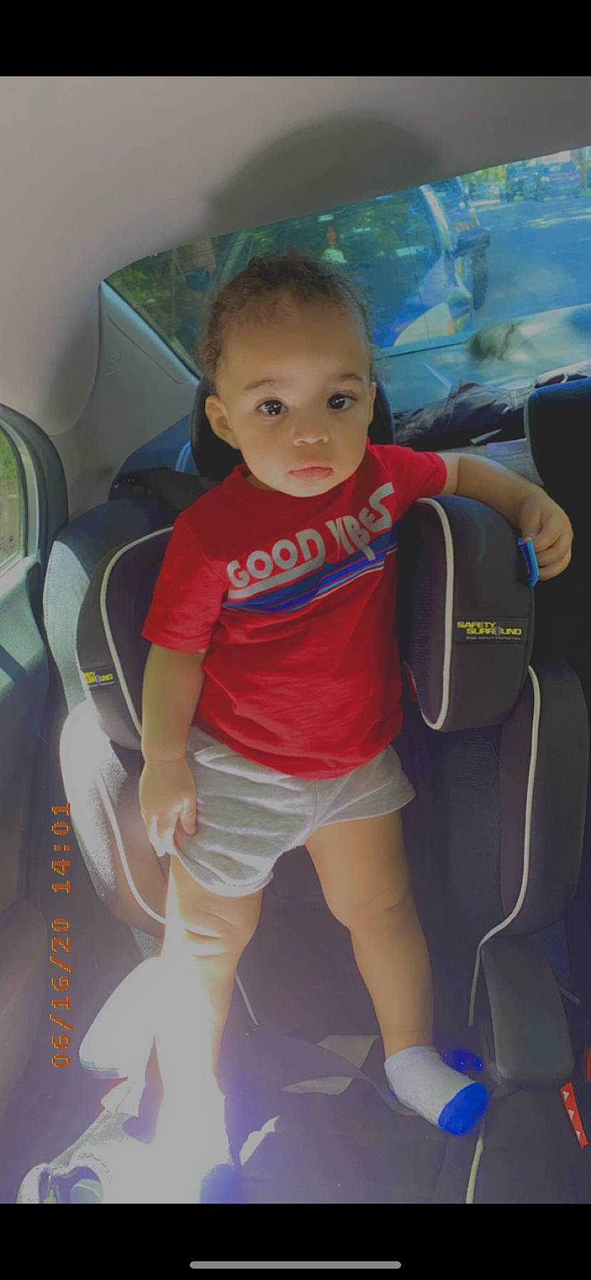 Cleo joined the competition — help win amazing prizes! baby, baby_products, baby_safety, baby_toddler_clothing, car_seat, car_seat_cover, child, comfort, head_restraint, person, shoulder, sock, toddler, vehicle_door