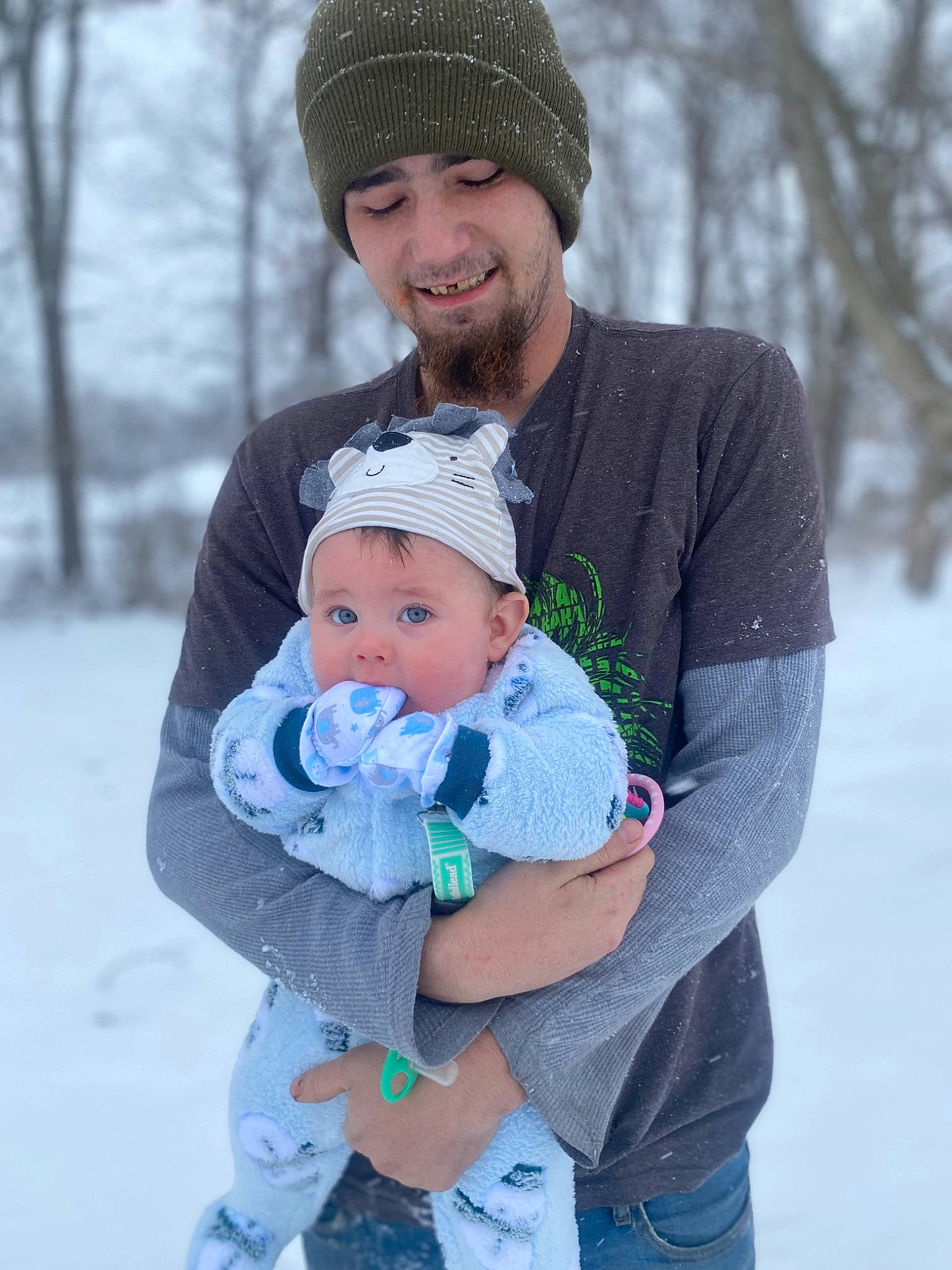 Jace joined the competition — help win amazing prizes! baby, baby_toddler_clothing, cap, clothing, face, freezing, fun, happy, headwear, human_body, jacket, jeans, joy, organ, outerwear, people, person, photograph, smile, snow