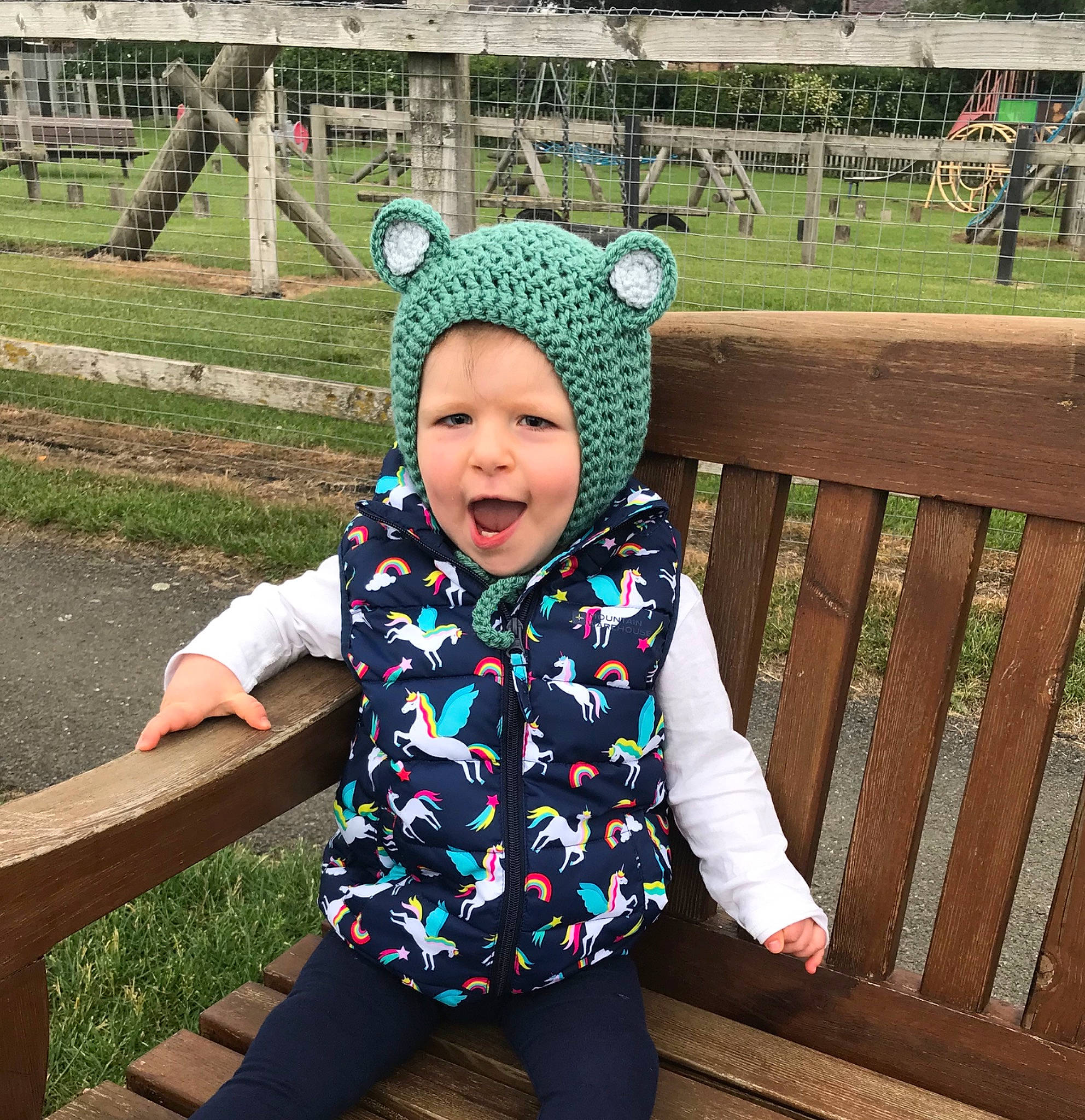 Edie is registered to the contest to win money with this photo: baby_products, baby_toddler_clothing, beanie, bonnet, cap, child, clothing, cool, crochet, ear, happy, hat, headgear, headwear, jacket, knit_cap, leisure, outerwear, pattern, person
