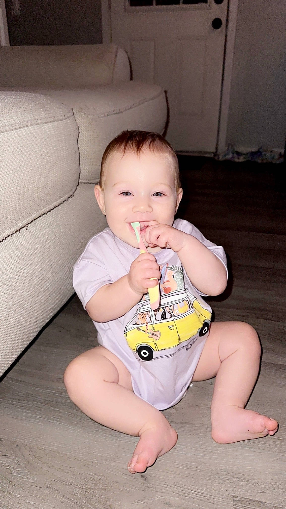 Emerleigh joined the competition — help win amazing prizes! baby, baby_toddler_clothing, cheek, chin, eye, face, finger, hair, head, joy, knee, leg, neck, person, skin, sleeve, smile, stomach, thigh, thumb