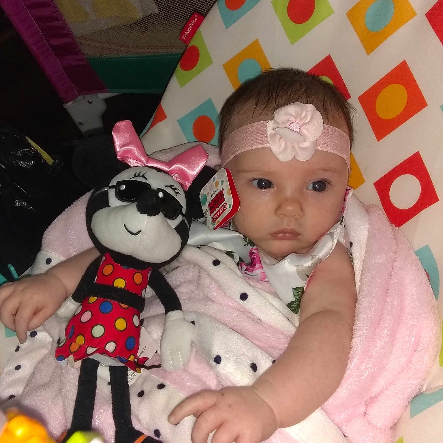 Ryan is registered to the contest to win money with this photo: baby, cheek, child, doll, person, pink, play, plush, room, stuffed_toy, textile, toddler, toy