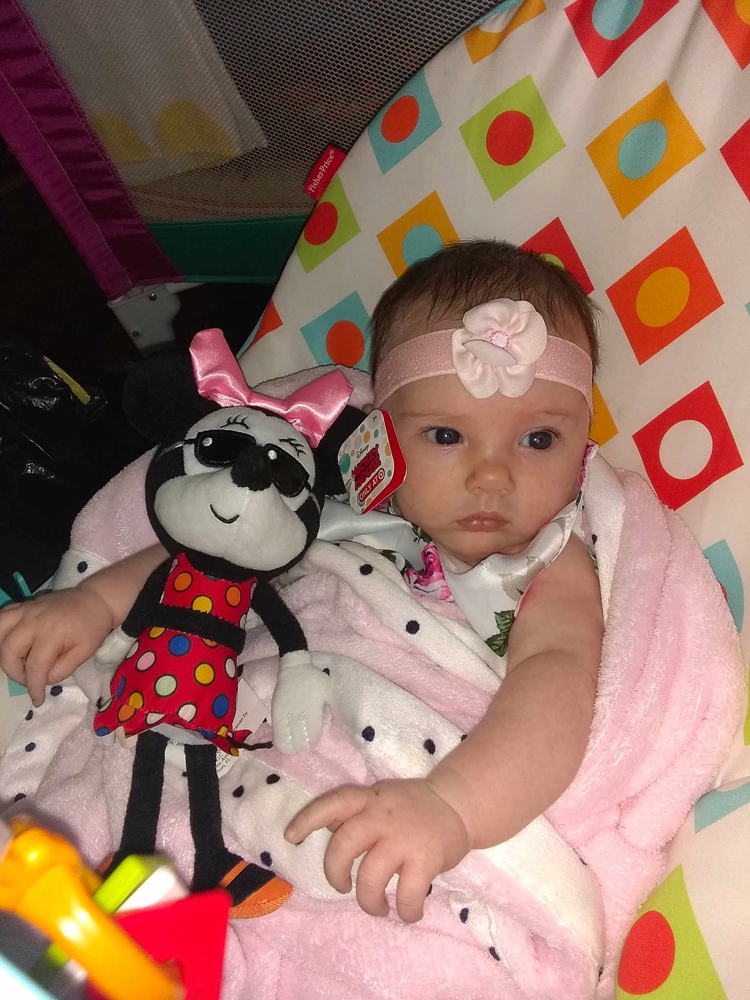 Ryan is registered to the contest to win money with this photo: baby, cheek, child, doll, person, pink, play, plush, room, stuffed_toy, textile, toddler, toy