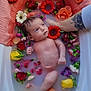 Agathe a rejoint le concours — aidez-le/la à gagner de superbes lots ! baby, bathtub, colorful, cute, flower, hand, infant, milky_water, orange, peaceful, pink, portrait, purple, red, relaxation, skin, tattoo, water, white, yellow