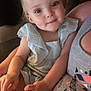 Adalyn is registered to the contest to win money with this photo: casual_clothing, child, cozy, cute, dress, face, family, furniture, happy, human, indoor, lap, light, person, seated, skin, smile, toddler, wooden_chair, young_child