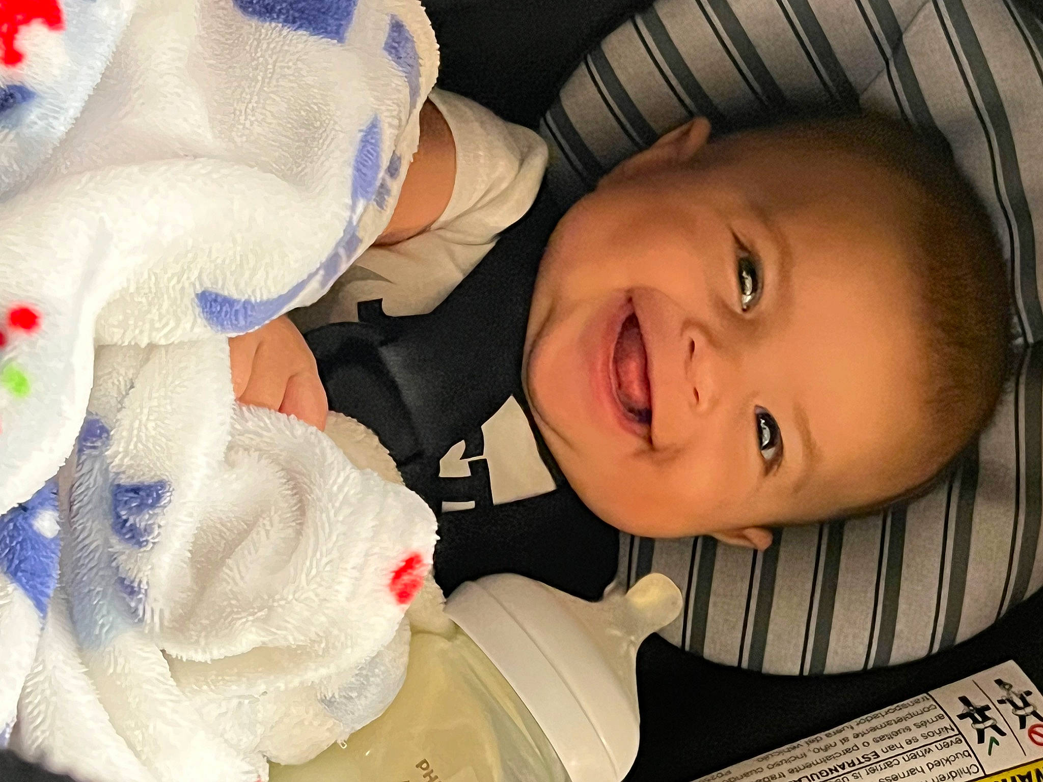 Everleigh is registered to the contest to win money with this photo: baby, cheek, chin, eye, eyebrow, facial_expression, happy, head, human_body, iris, joy, lip, mammal, mouth, nose, organ, outerwear, person, product, skin