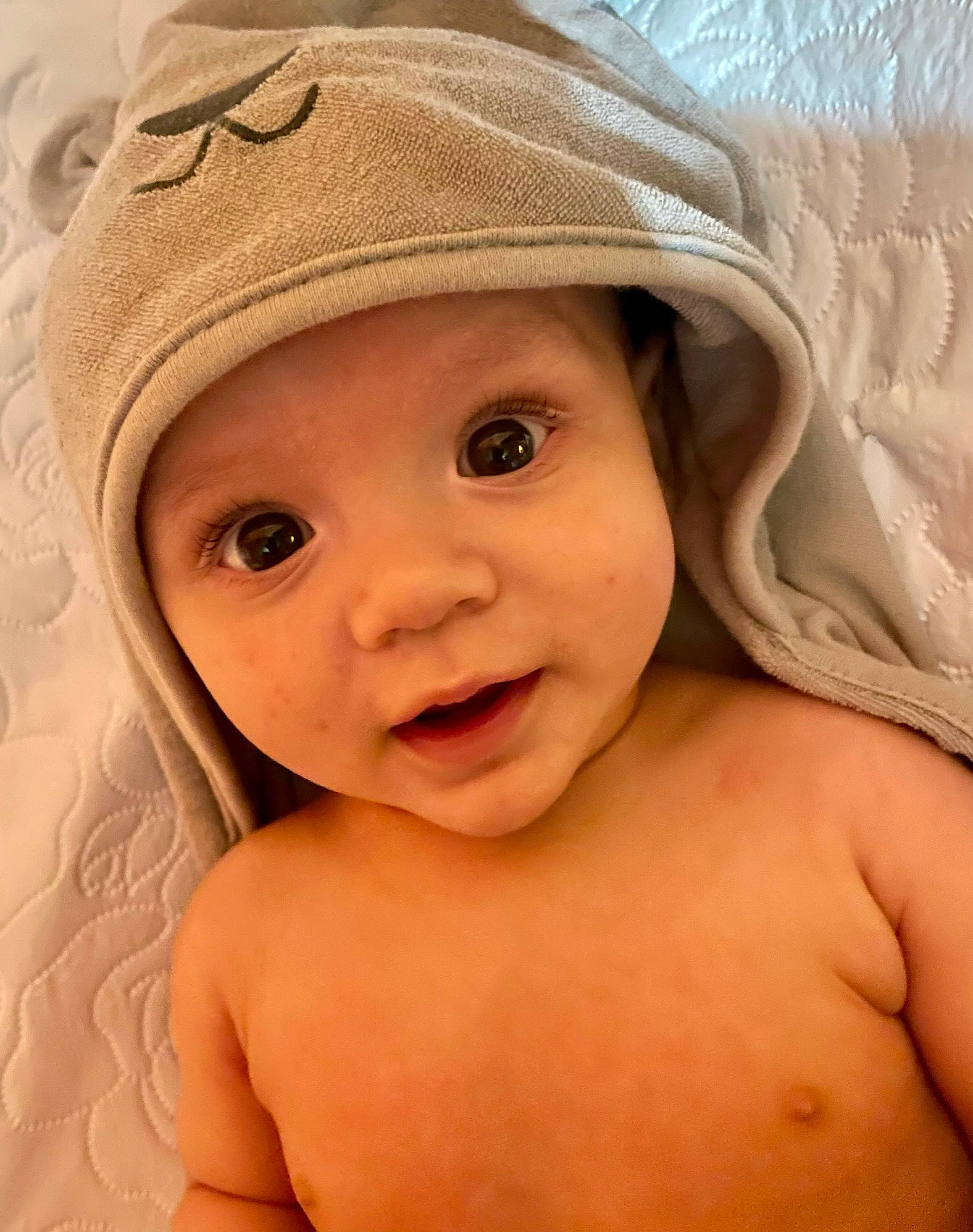 Kendrick joined the competition — help win amazing prizes! arm, baby, cheek, chin, eye, eyebrow, eyelash, facial_expression, forehead, hairstyle, happy, headwear, human_body, iris, lip, mouth, nose, person, skin, smile