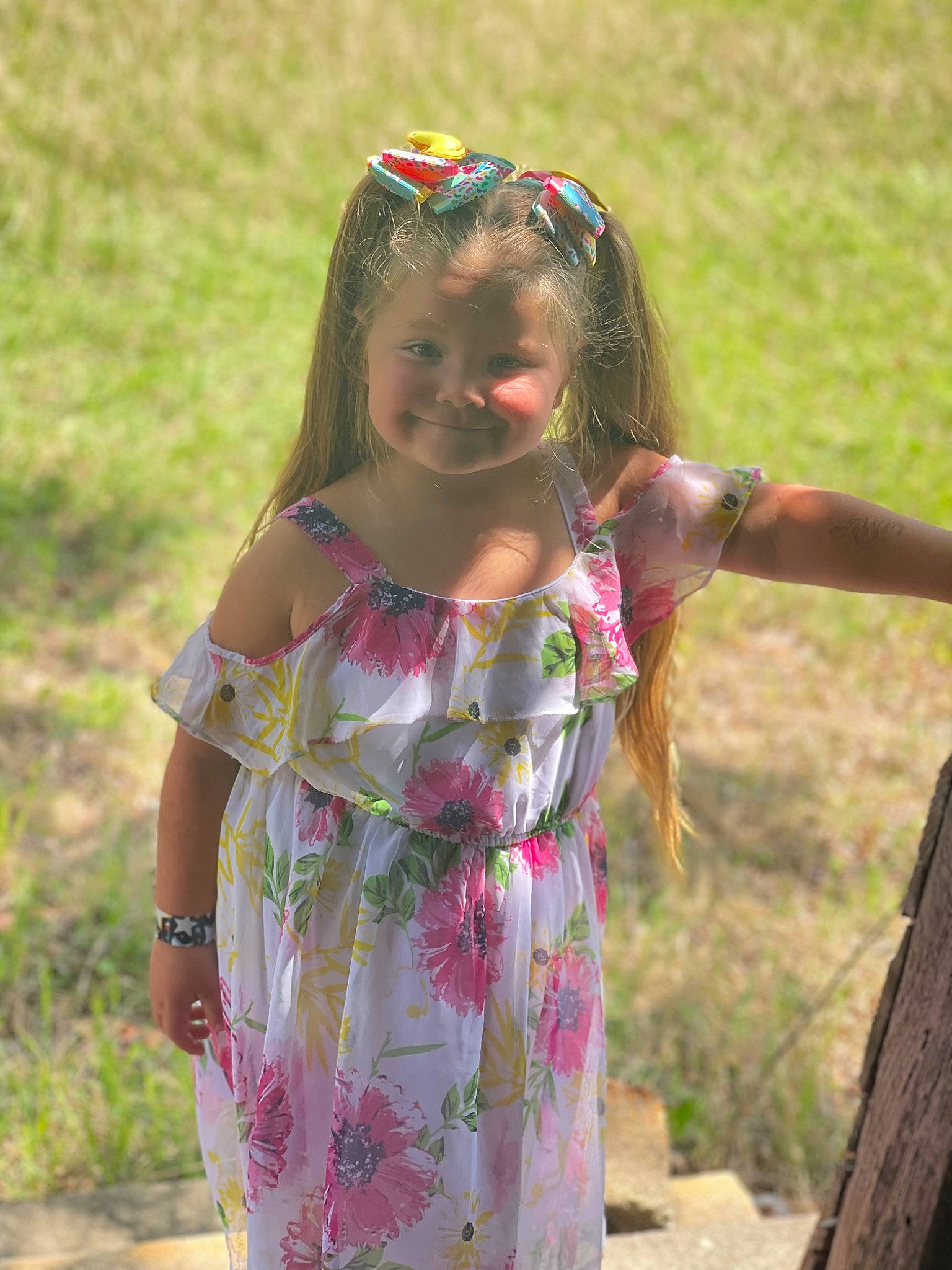 Lila joined the competition — help win amazing prizes! abdomen, child, day_dress, event, fashion_accessory, fun, grass, grass_family, happy, jewellery, joy, leisure, magenta, necklace, pattern, people_in_nature, person, plant, recreation, soil