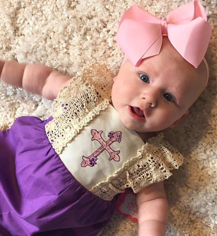 Presleigh is registered to the contest to win money with this photo: baby, baby_products, baby_toddler_clothing, beauty, cheek, child, design, ear, fashion_accessory, hair_accessory, head, headgear, outerwear, pattern, person, pink, product, purple, skin, textile