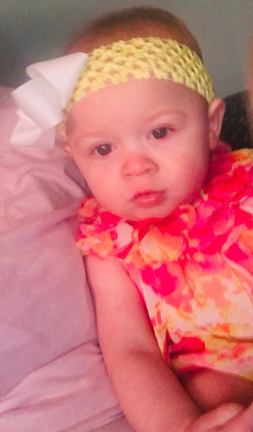 Cerenity is registered to the contest to win money with this photo: baby, cheek, child, eye, face, hair_accessory, head, headgear, iris, lip, mouth, nose, person, pink, skin, toddler