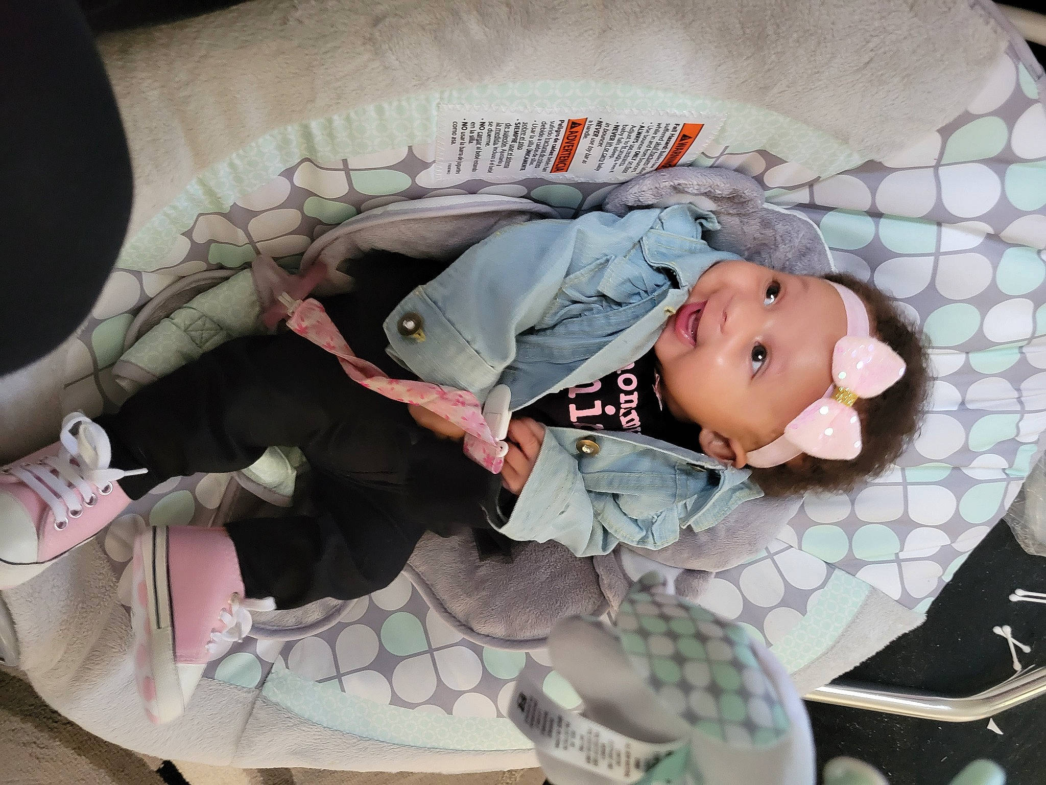 Leila joined the competition — help win amazing prizes! baby, baby_carriage, baby_products, baby_sleeping, baby_toddler_clothing, carmine, child, comfort, elbow, eye, head, headwear, lap, linens, mouth, pattern, person, pink, room, sleeve