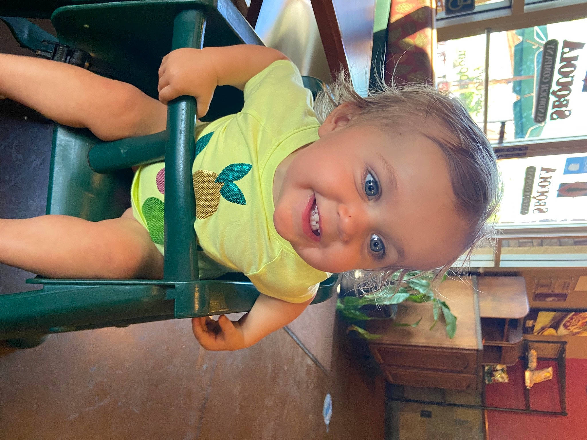 Hayleigh joined the competition — help win amazing prizes! baby, baby_toddler_clothing, box, child, city, drawer, fun, happy, joy, leisure, outdoor_play_equipment, person, play, recreation, shipping_box, shorts, sitting, smile, t_shirt, table