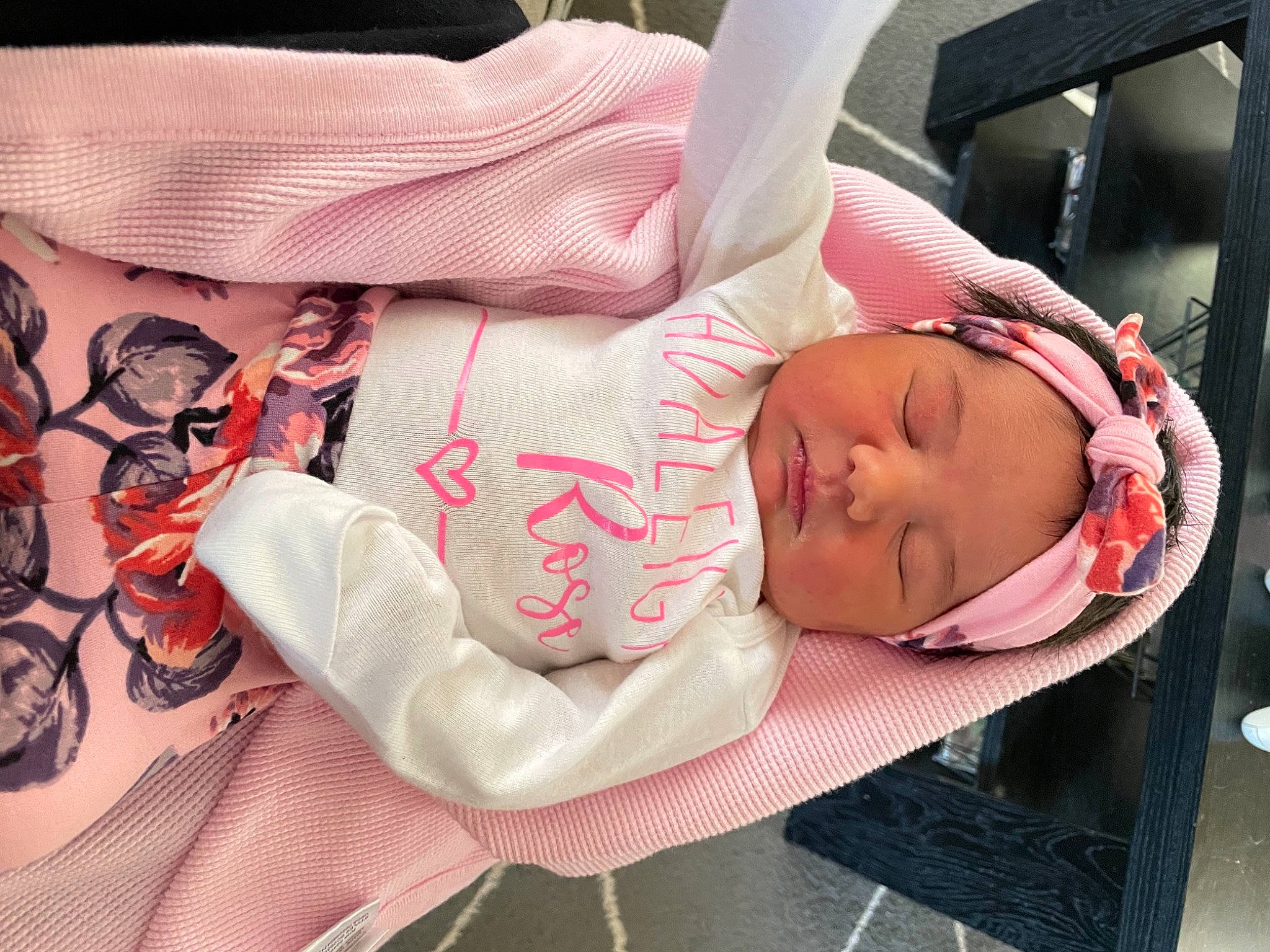 Adaleigh is registered to the contest to win money with this photo: baby, baby_carriage, baby_products, baby_sleeping, baby_toddler_clothing, car_seat, carmine, cheek, child, comfort, cool, finger, hand, headgear, headwear, mouth, nap, person, product, skin