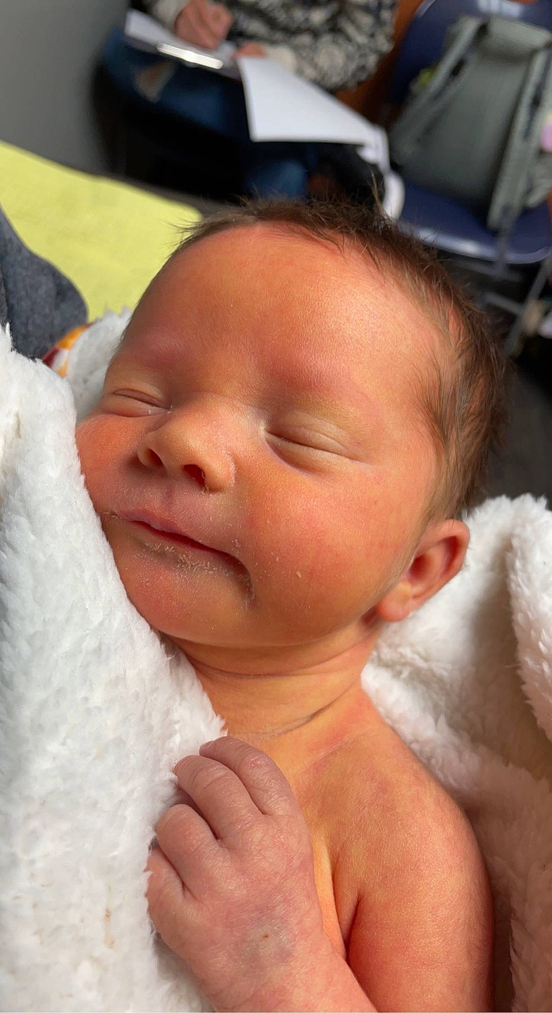 Peyton is registered to the contest to win money with this photo: baby, cheek, chin, ear, eye, eyebrow, eyelash, face, facial_expression, forehead, hairstyle, hand, head, human_body, lip, mouth, neck, nose, person, skin