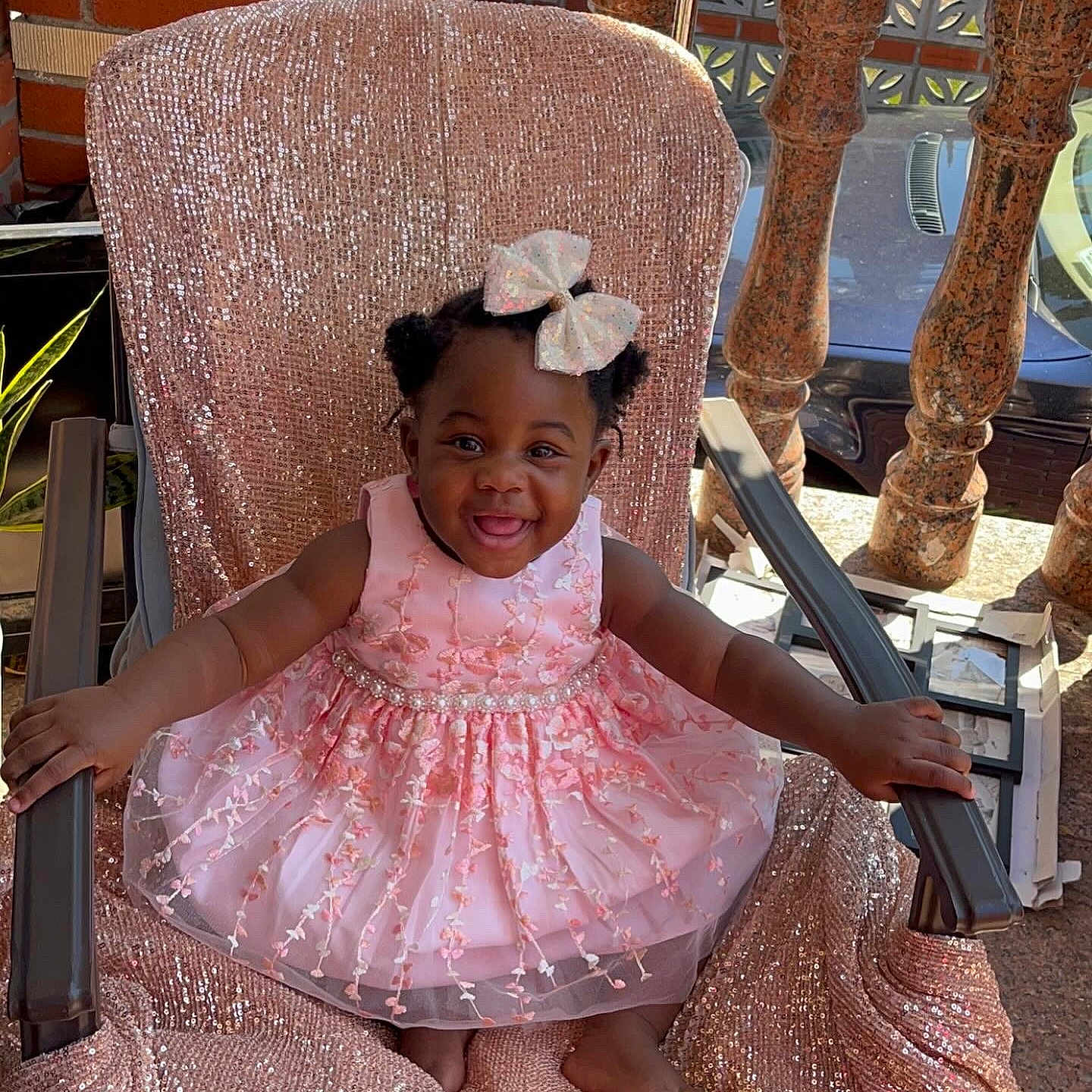 Nariah joined the competition — help win amazing prizes! accessories, armchair, chair, child, clothing, cushion, dress, face, female, footwear, furniture, girl, head, homedecor, person, photography, portrait, sandal, sitting, summer