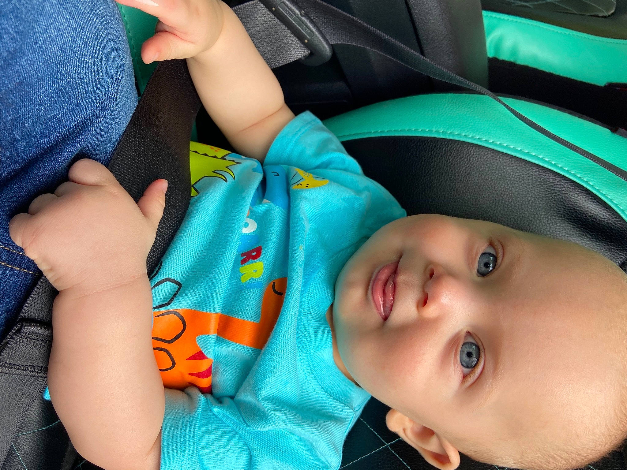 Koltyn joined the competition — help win amazing prizes! azure, baby, baby_toddler_clothing, blue, cheek, child, clothing, comfort, cool, eye, headgear, human, lip, mammal, mouth, nose, people, person, product, skin