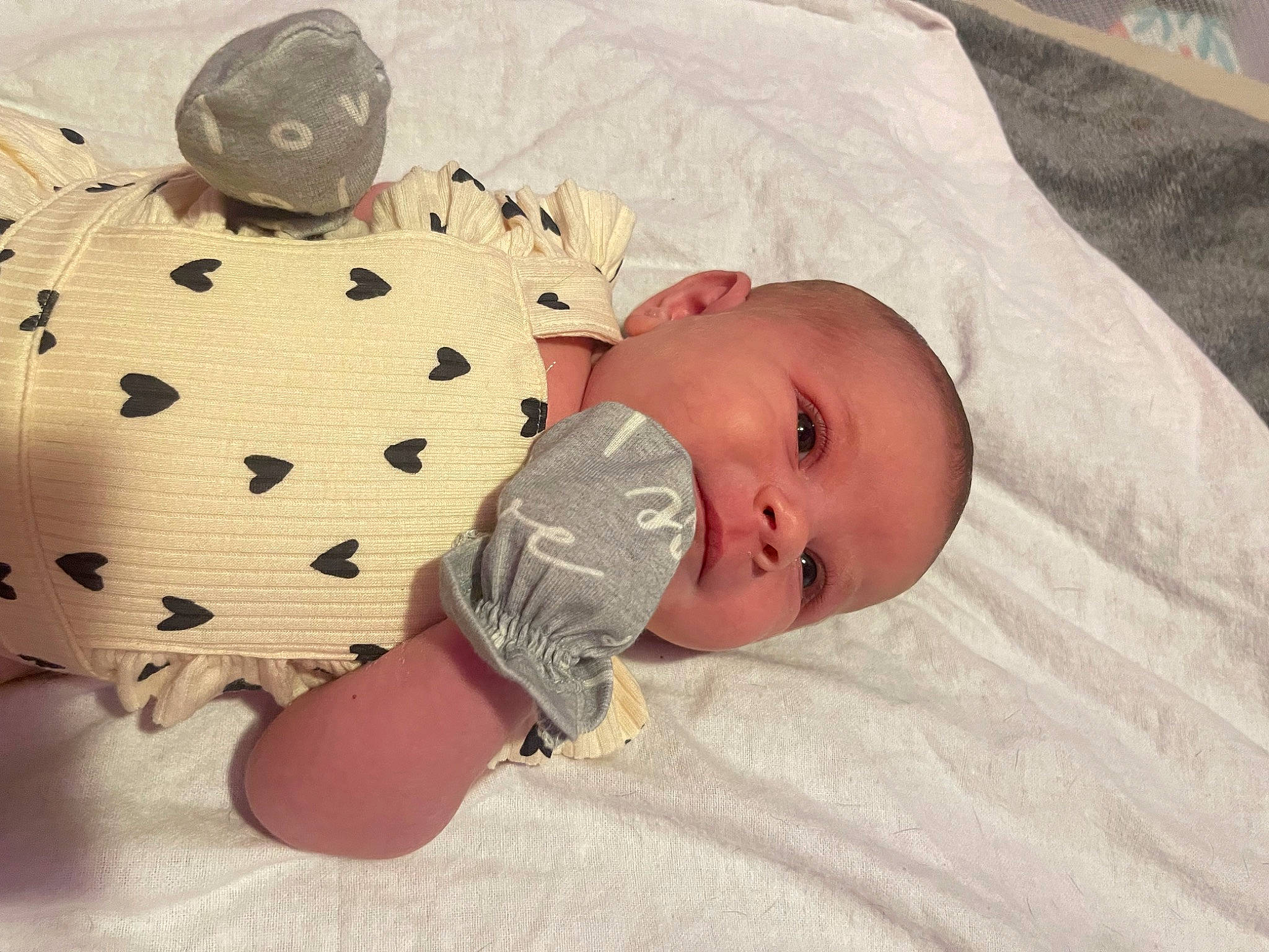 Aubrey joined the competition — help win amazing prizes! baby, baby_products, baby_safety, baby_sleeping, baby_toddler_clothing, bedding, bedtime, cheek, child, comfort, happy, head, linens, pattern, person, room, skin, sleep, sleeve, toddler