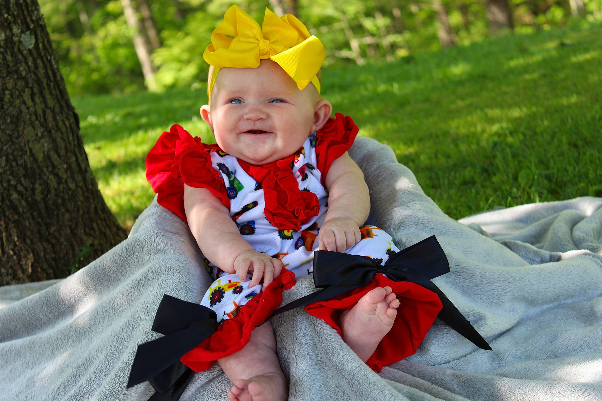 Rylan joined the competition — help win amazing prizes! baby, child, costume, headwear, joy, leaf, person, red, smile, toddler