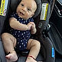 Julian joined the competition — help win amazing prizes! baby, infant, car_seat, smiling, happy, child, clothing, seatbelt, warning_label, bracelet, footwear, sitting, inside_car, head_support, cute, portrait, young_child, human, skin, car_interior