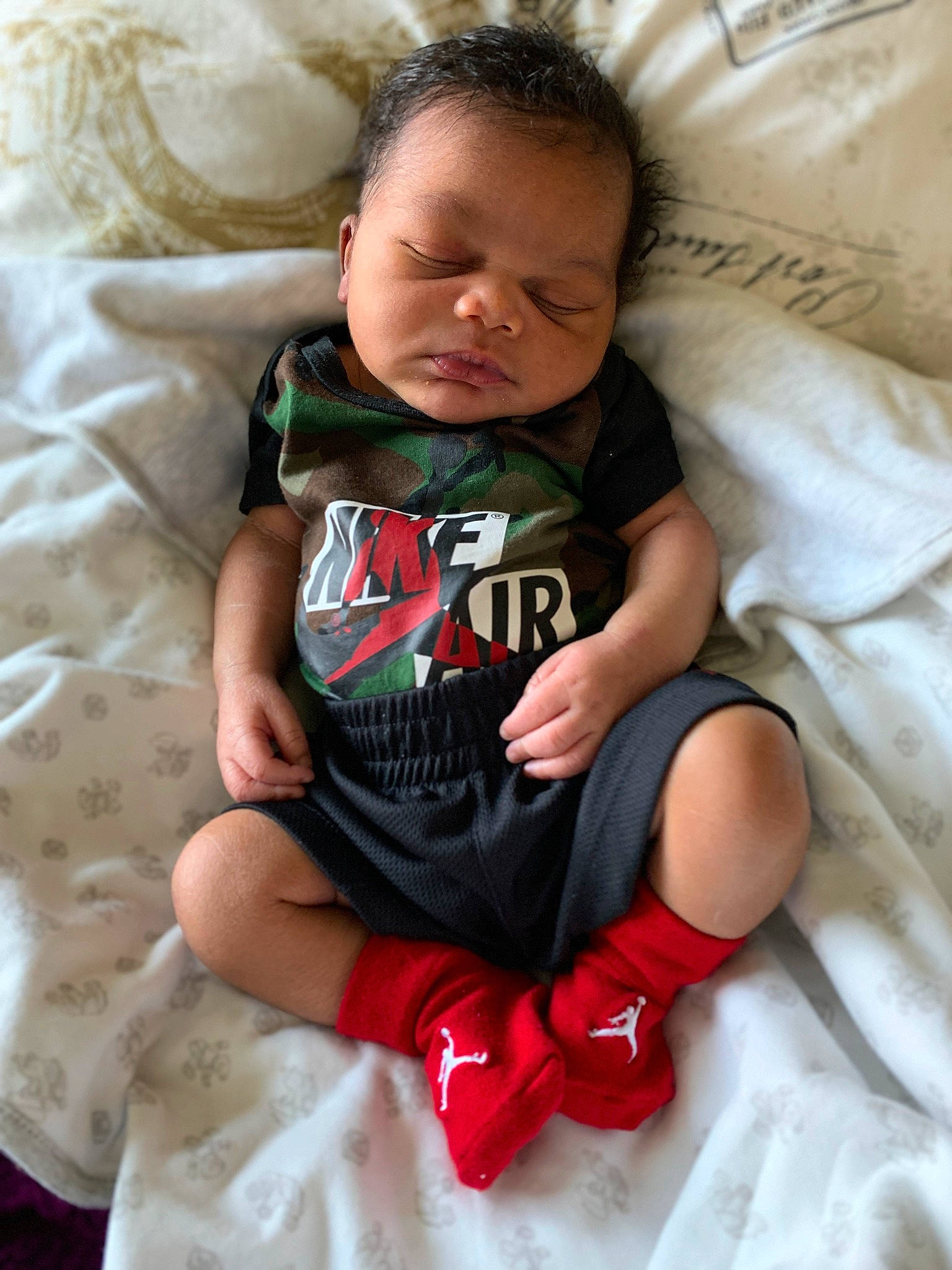 Junior joined the competition — help win amazing prizes! baby, baby_toddler_clothing, cheek, child, comfort, face, finger, happy, head, knee, leg, linens, mouth, person, pink, skin, sleeve, sock, t_shirt, thigh