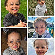 Izaiah joined the competition — help win amazing prizes! background, casual_wear, child, clothing, curly_hair, cute, daylight, expression, face, grass, happy, indoor, outdoor, person, photography, playground, portrait, smiling, toddler, young_child