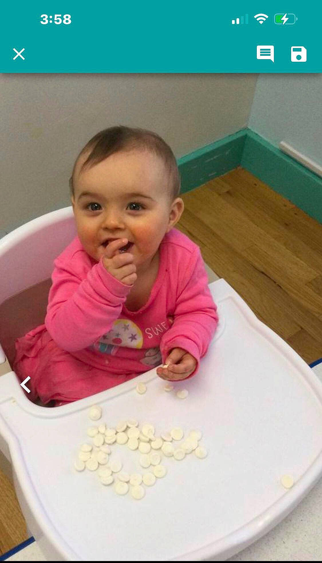 Arianiah joined the competition — help win amazing prizes! baby, baby_grabbing_for_something, baby_toddler_clothing, cheek, child, circle, comfort, finger, flooring, fun, happy, joy, nail, person, play, room, sitting, sleeve, smile, table