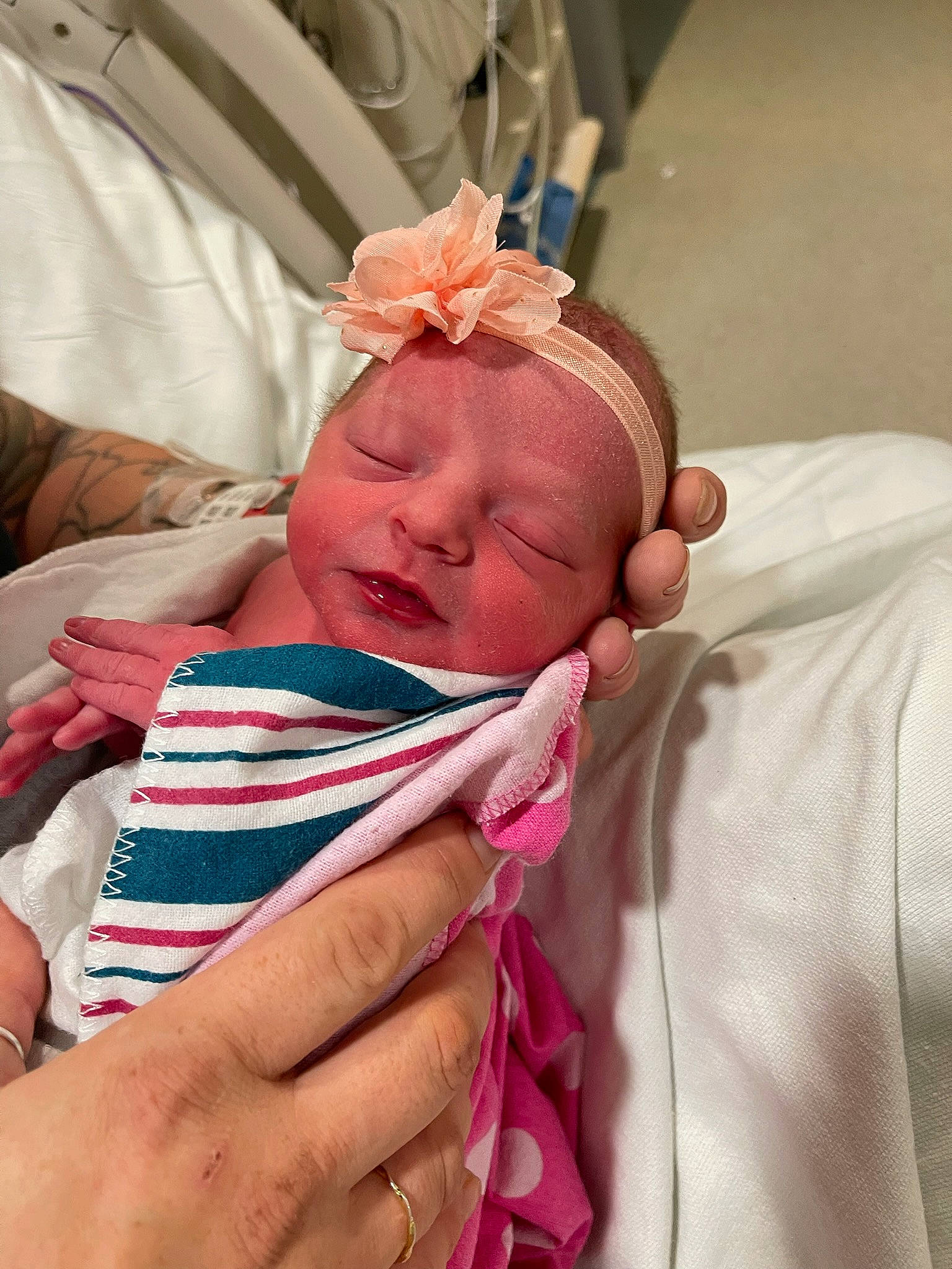 Arianiah joined the competition — help win amazing prizes! baby, baby_toddler_clothing, child, comfort, event, eyelash, fashion_accessory, finger, flesh, gesture, hand, linens, nail, pattern, peach, person, room, skin, thumb, toddler