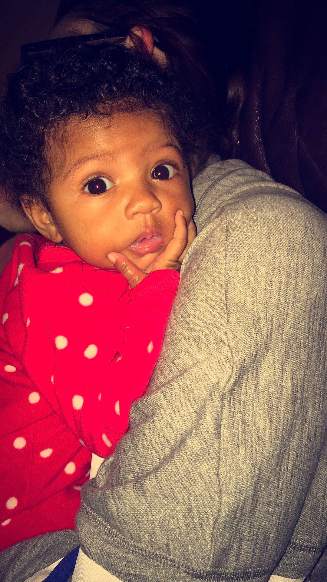 Aubrey Marie joined the competition — help win amazing prizes! beauty, black_hair, boy, cheek, child, emotion, eye, face, fun, girl, head, infant, lip, nose, person, pink, sitting, skin, smile, toddler