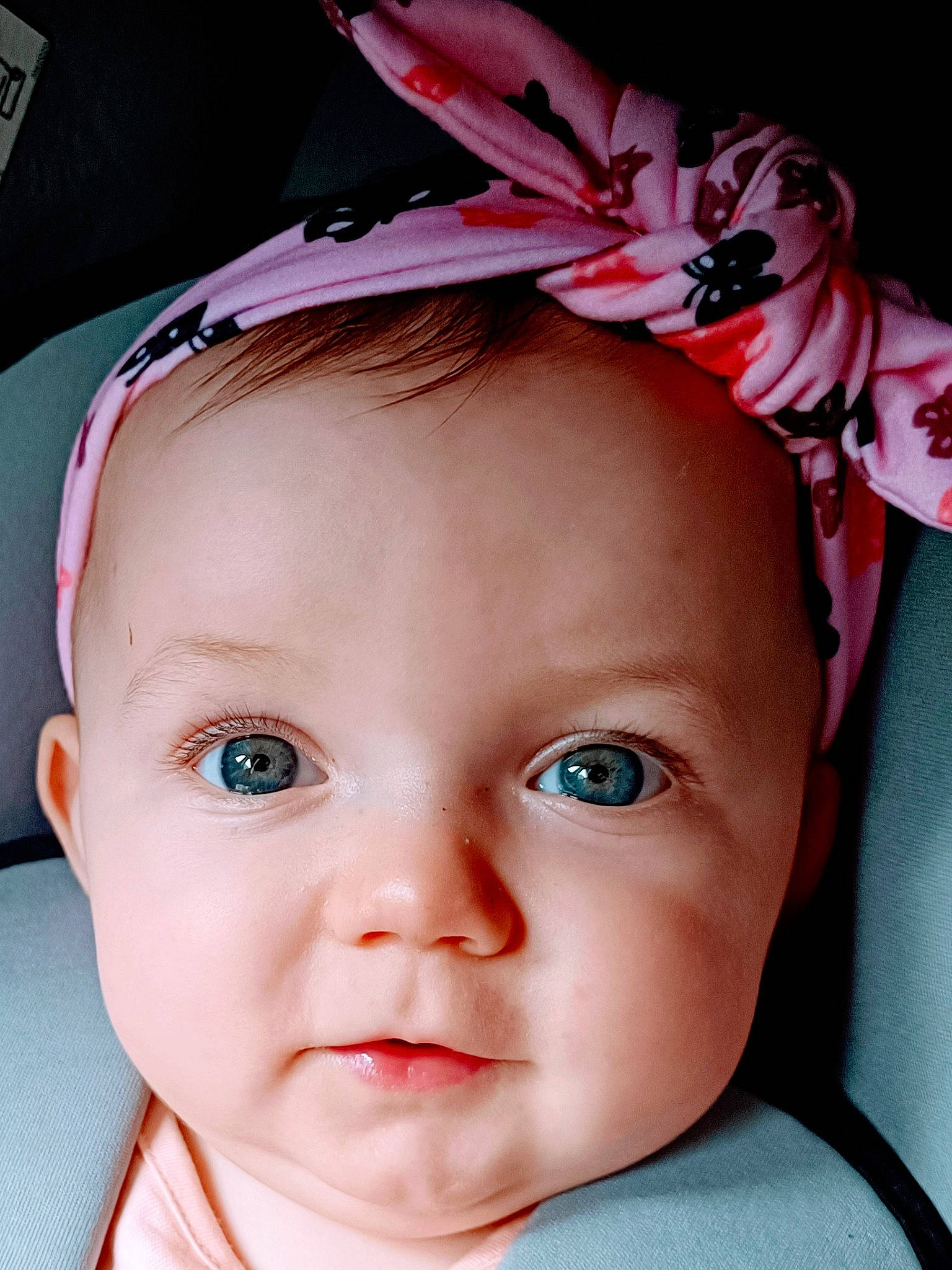 Cataliya participe au concours pour gagner de l'argent avec cette photo : baby, baby_toddler_clothing, cheek, child, chin, ear, eye, eyebrow, eyelash, face, headgear, headpiece, iris, lip, neck, person, pink, skin, snapshot, textile