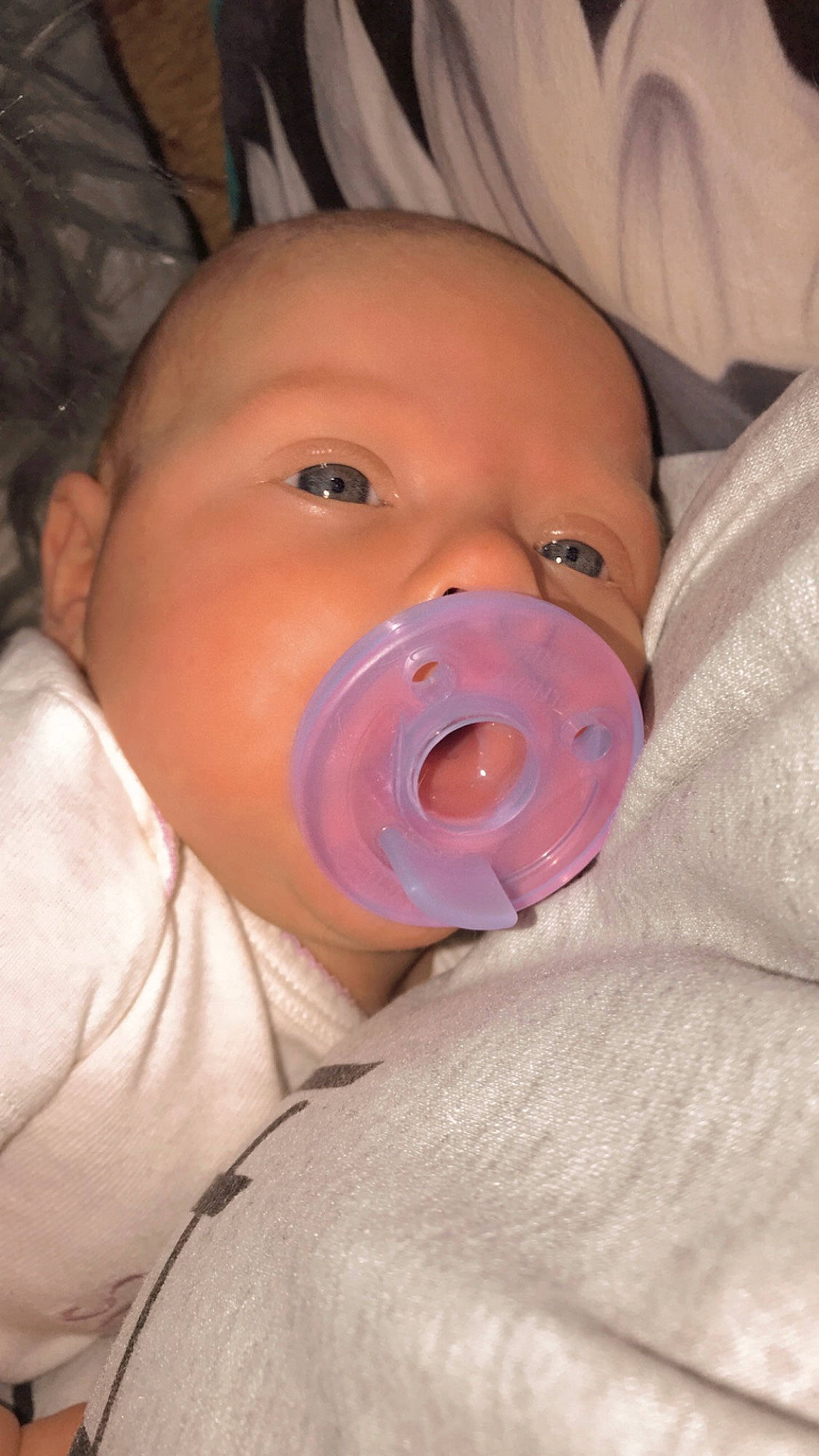 Brantley is registered to the contest to win money with this photo: baby, baby_products, baby_toddler_clothing, cheek, child, close_up, comfort, ear, eyebrow, eyelash, finger, iris, lip, mouth, nail, nose, person, pink, skin, thumb
