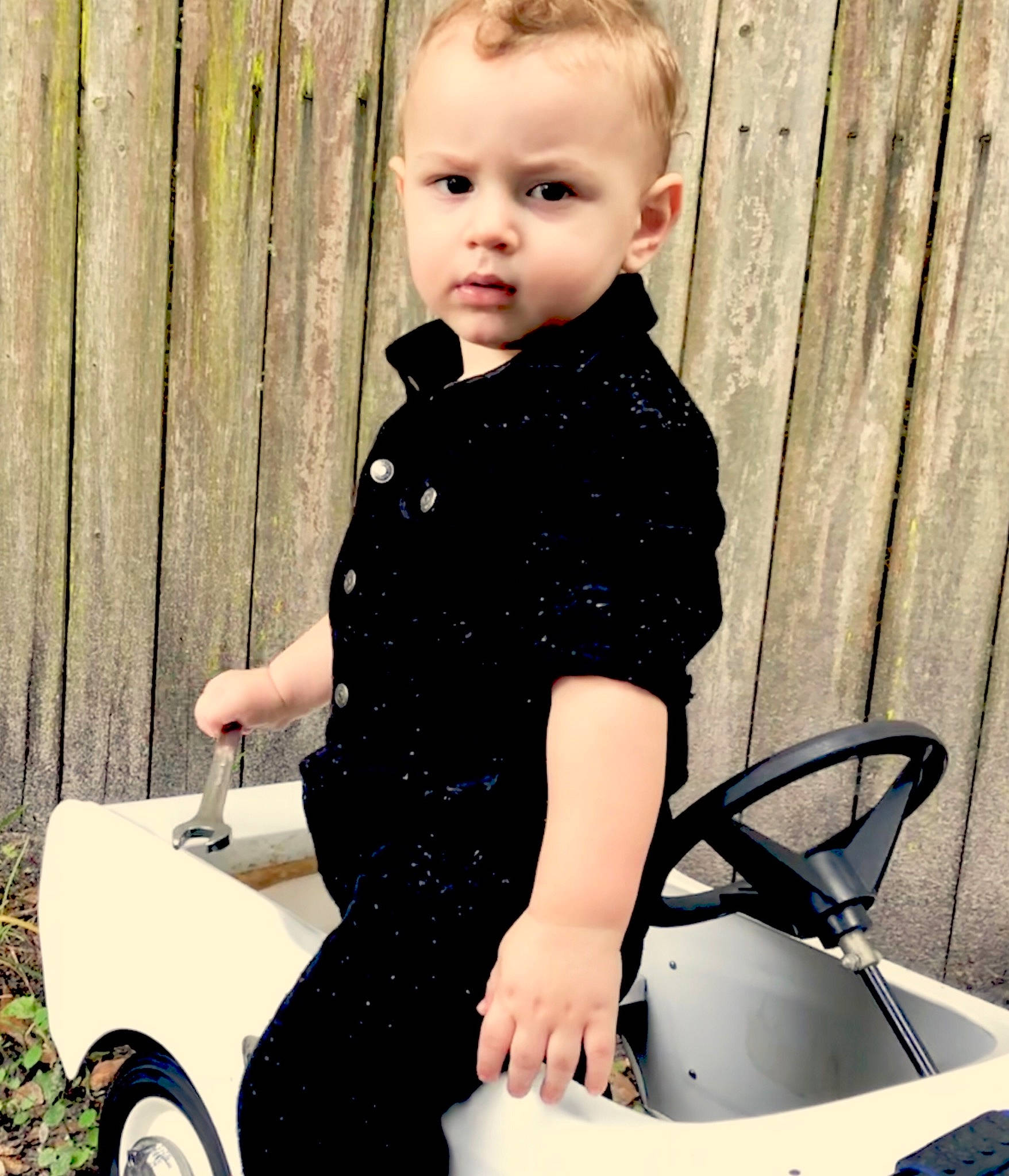 Atreyu joined the competition — help win amazing prizes! baby, baby_carriage, baby_products, blond, child, child_model, formal_wear, outerwear, person, photography, play, product, sitting, sleeve, toddler, tuxedo, vehicle