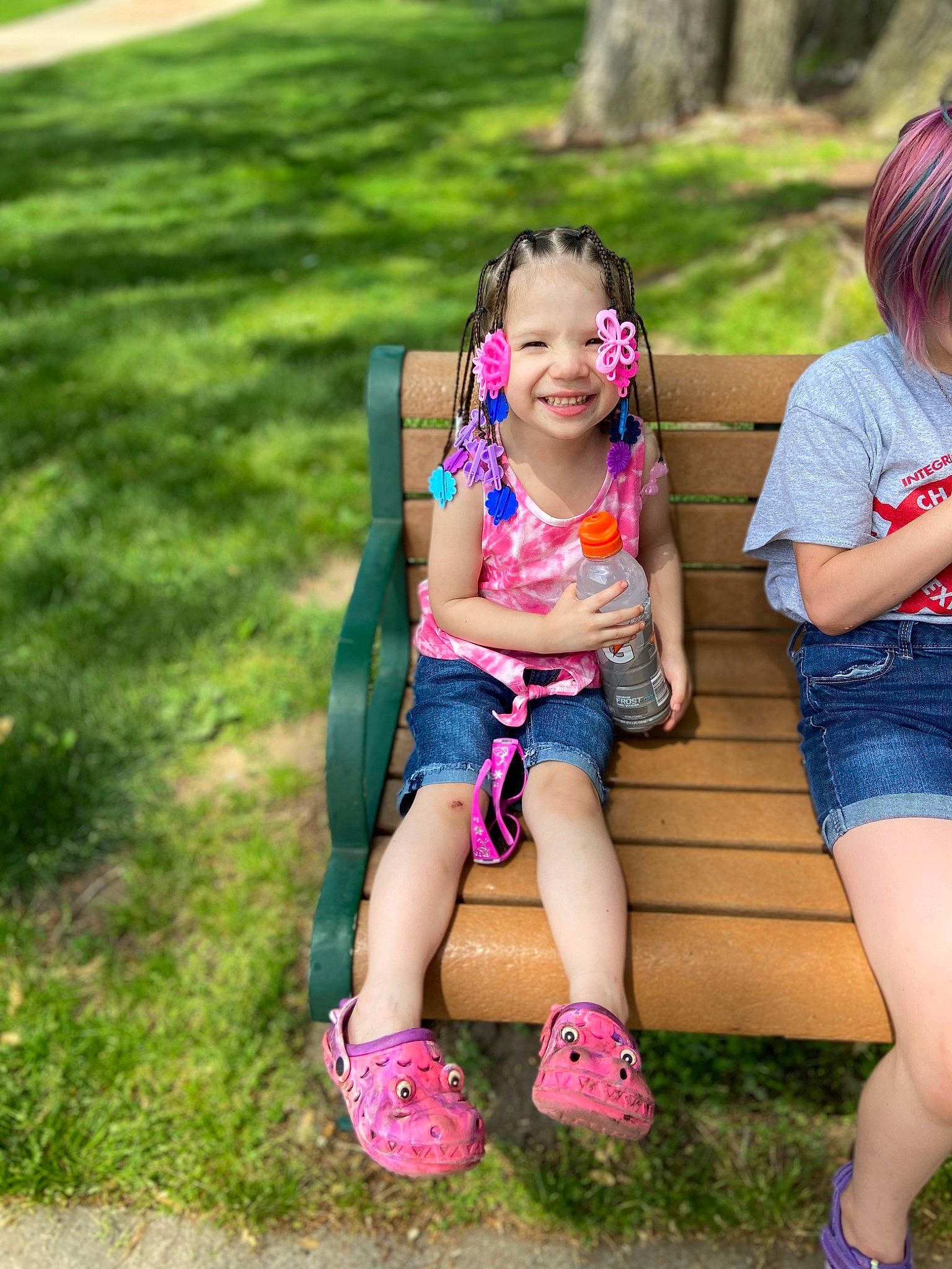 Edyn Jayne joined the competition — help win amazing prizes! footwear, fun, grass, happy, joy, knee, lawn, leg, leisure, magenta, people_in_nature, person, pink, plant, recreation, shoe, shorts, sneakers, summer, t_shirt