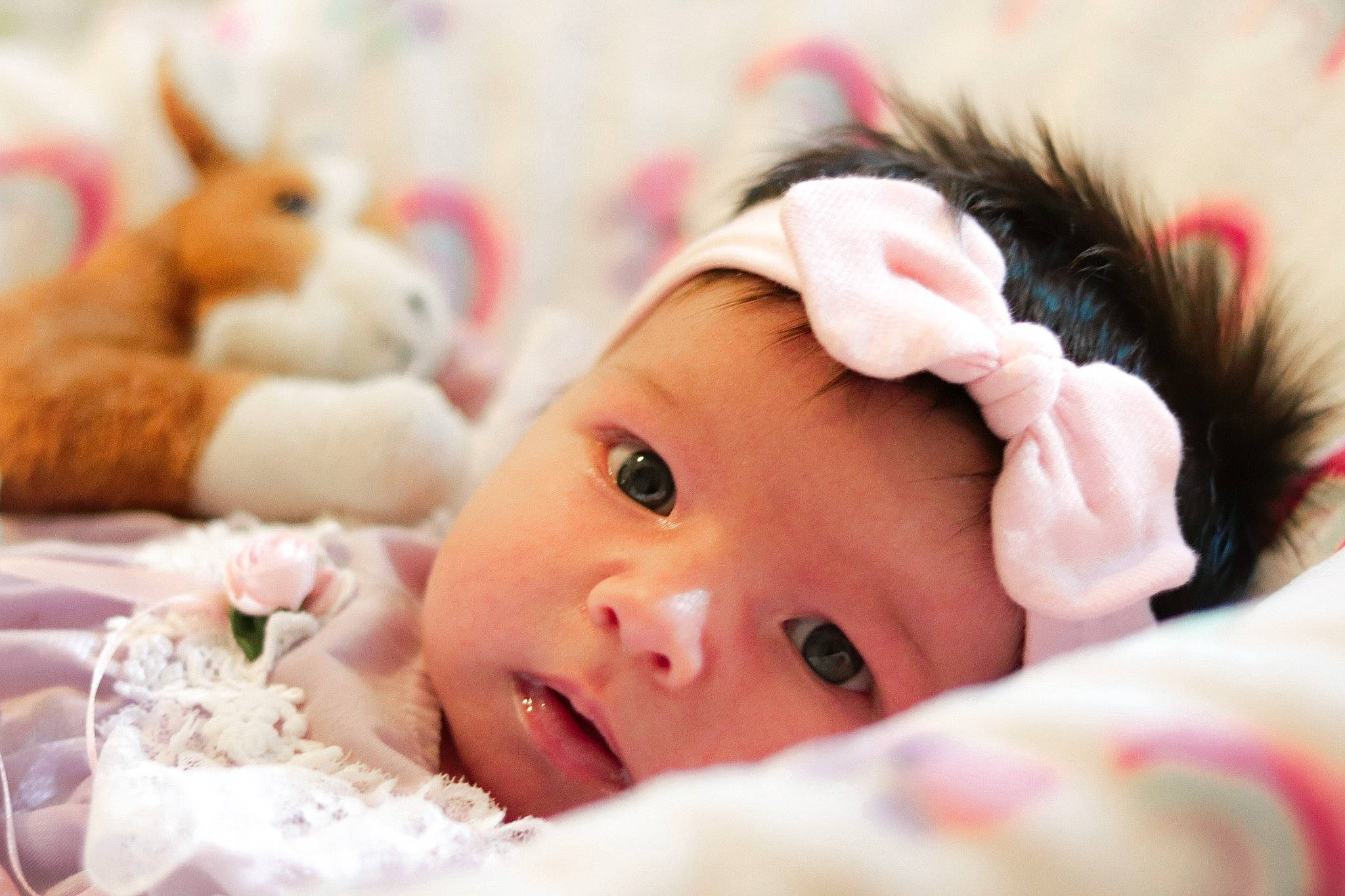 Brooklynn joined the competition — help win amazing prizes! baby, baby_products, baby_sleeping, baby_toddler_clothing, bedtime, cap, cheek, child, comfort, event, eyelash, fur, happy, headwear, linens, nose, person, pink, skin, sweetness